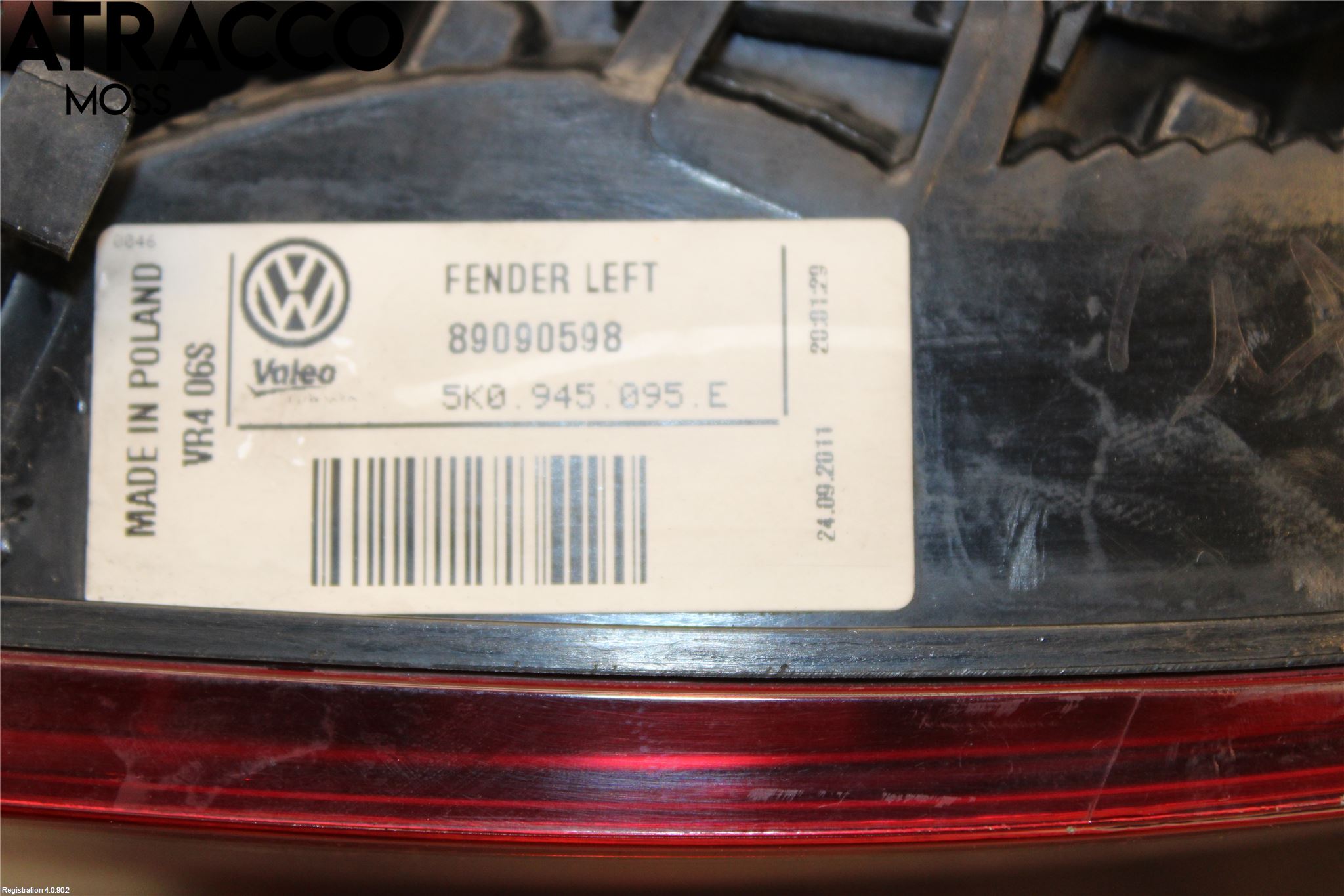 Volkswagen VW GOLF VI 09-13 Baklykt Venstre