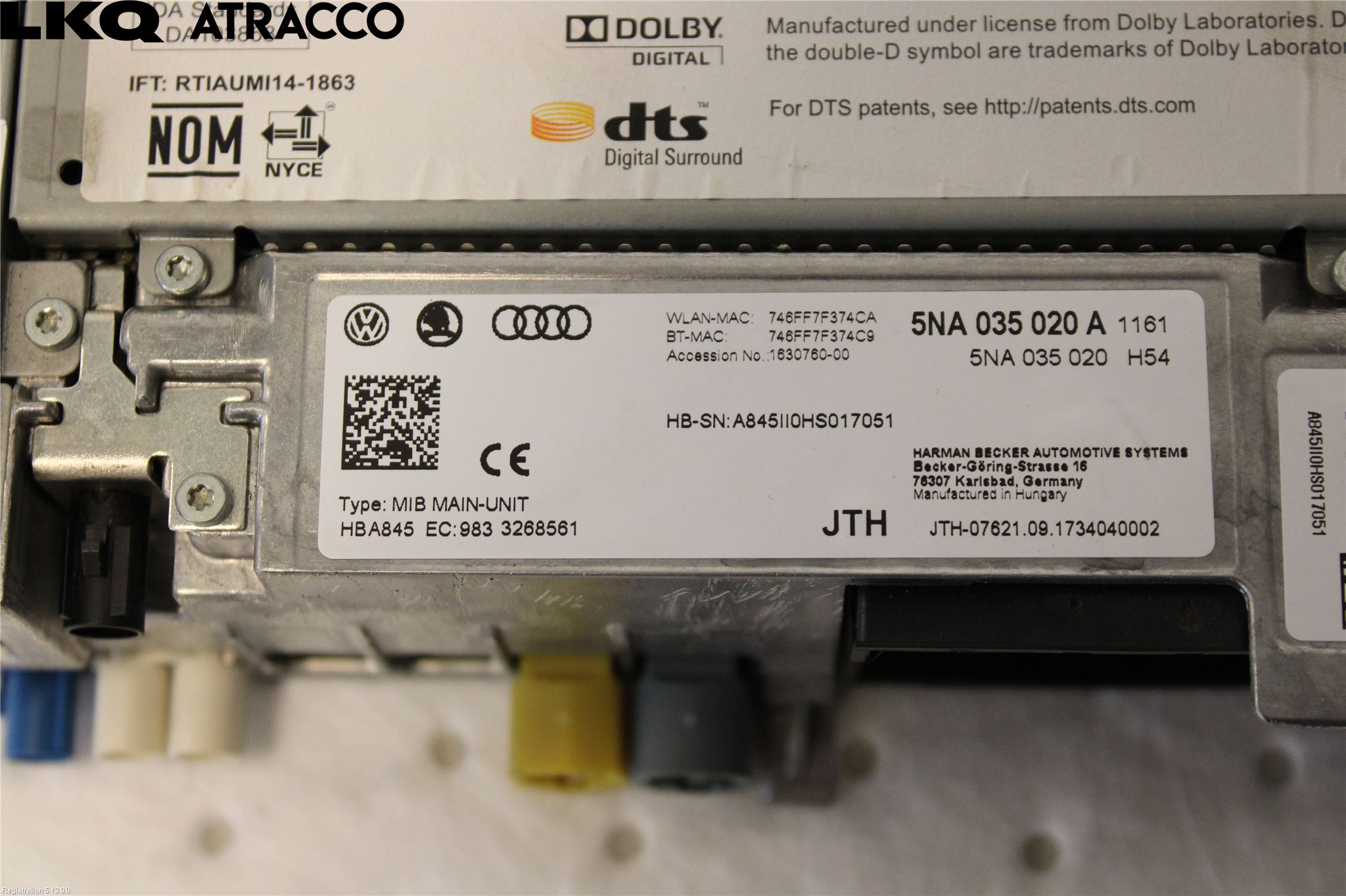 Volkswagen VW PASSAT 15-19 Stereo Radio Med Cd