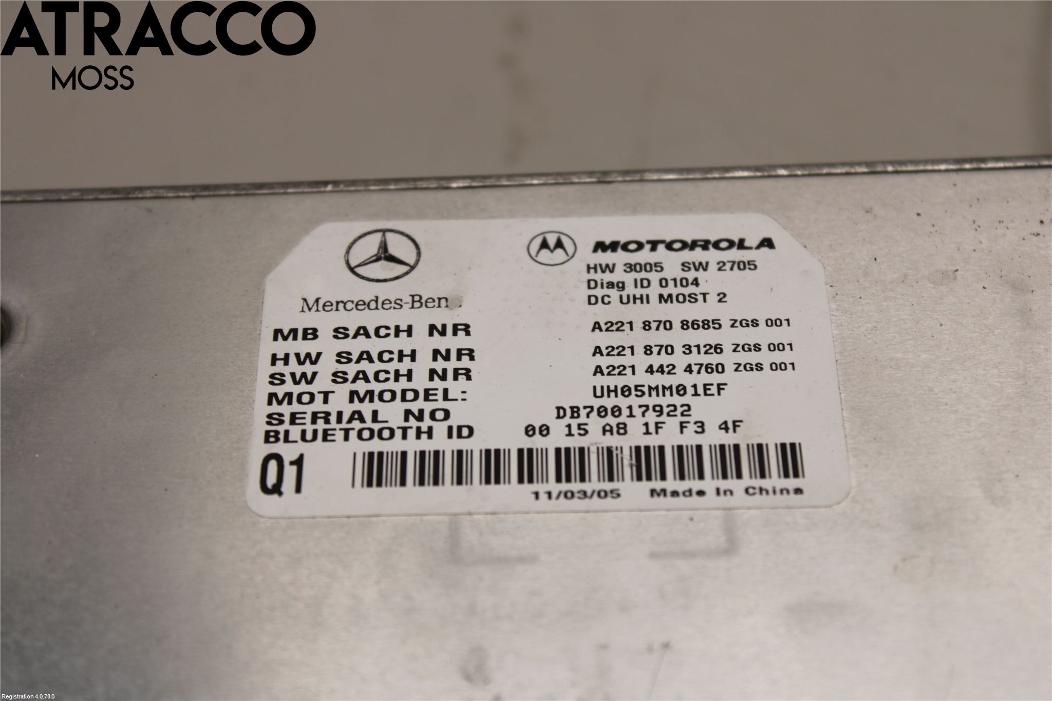 Mercedes-Benz MB S-KLASS (W221) 05-13 Styreenhet Øvrig