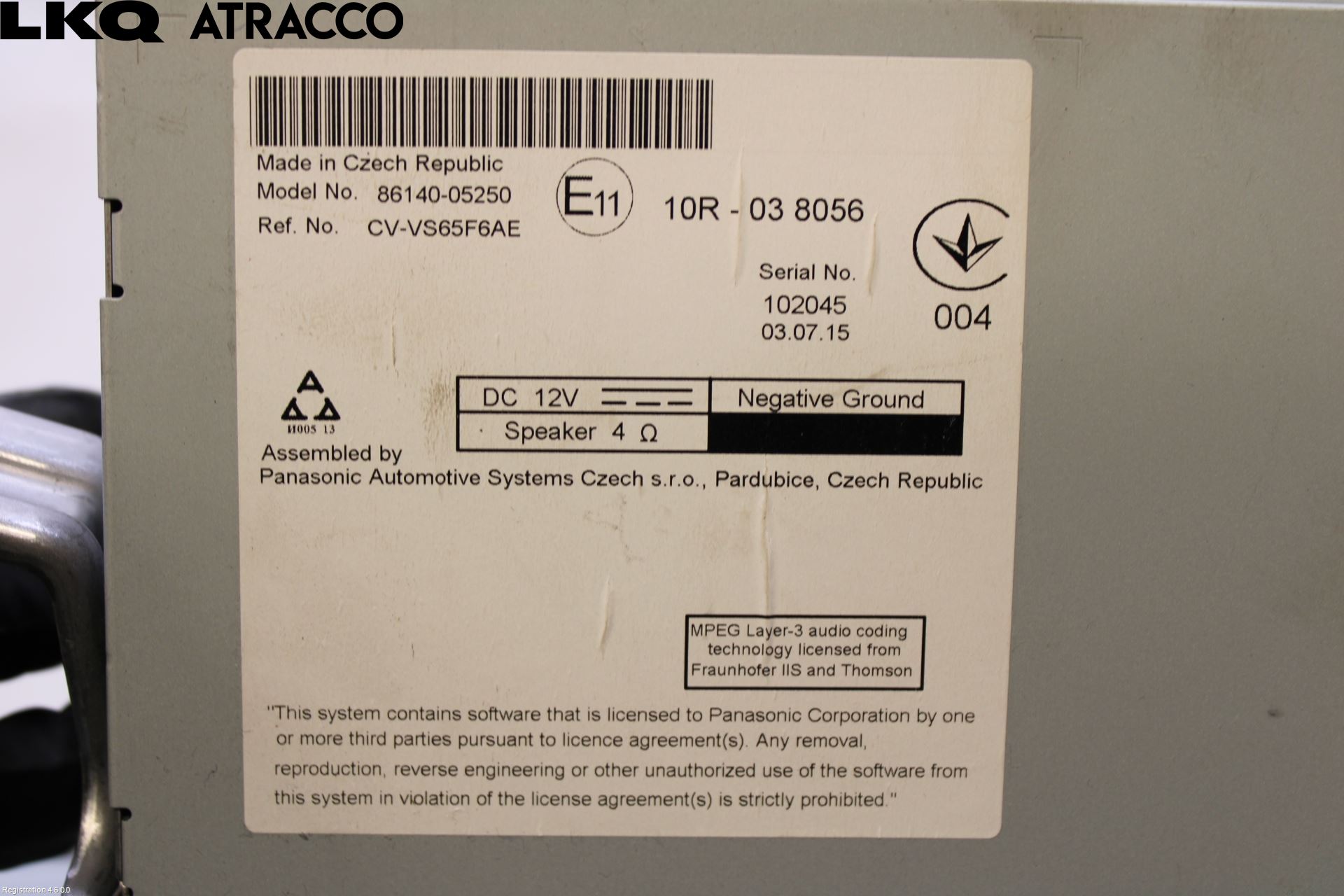 Toyota AVENSIS 16-18 Stereo Radio Med Cd