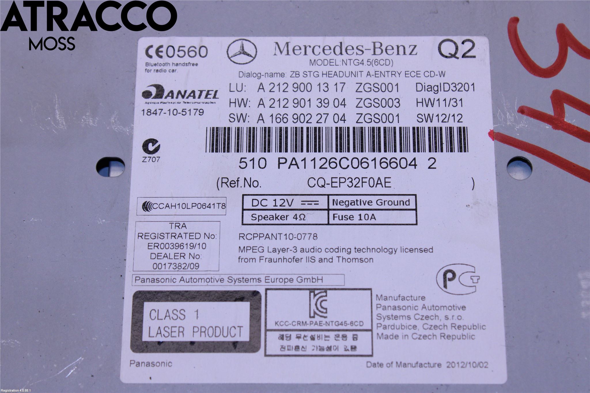 Mercedes-Benz MB E-KLASS (W212) 09-16 Stereo Radio
