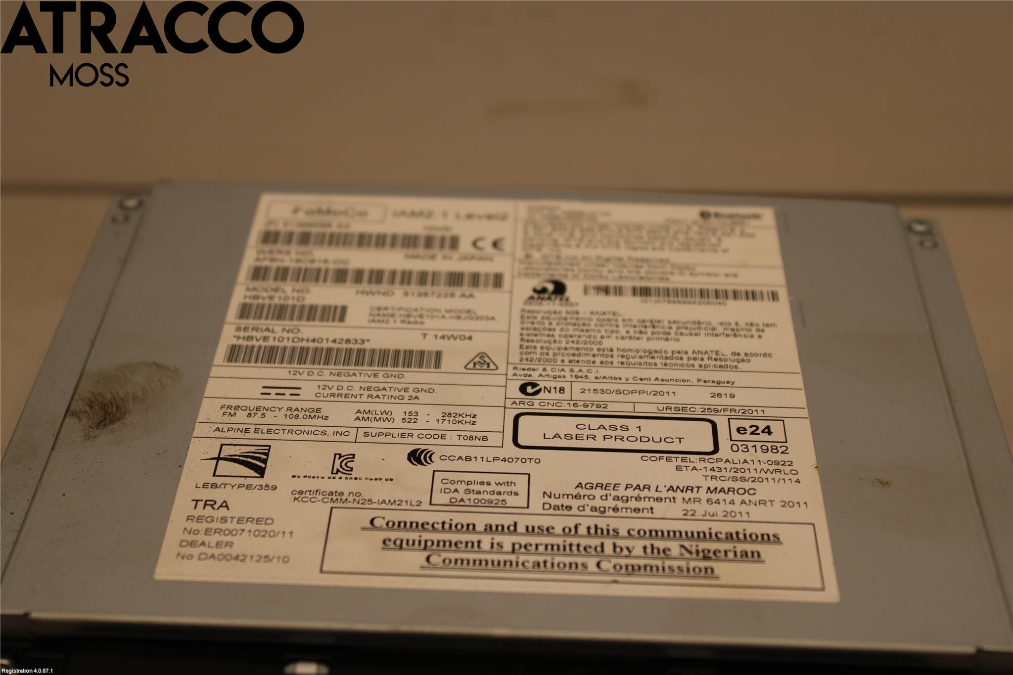 Volvo V40 12-19 Stereo Radio