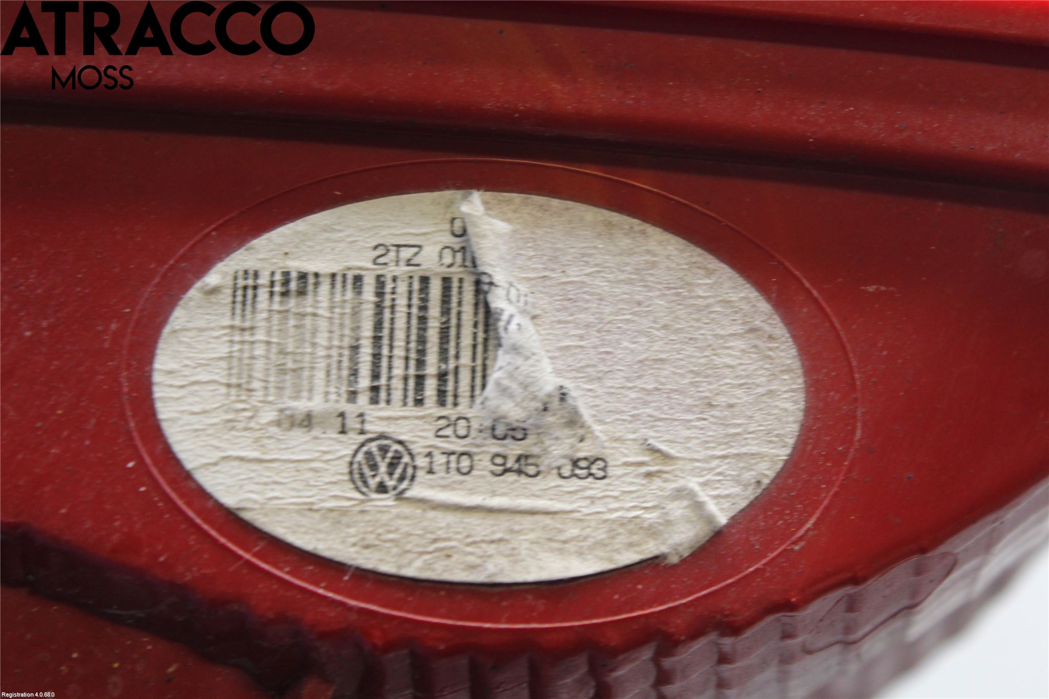 Volkswagen VW TOURAN 10-15 Baklykt Venstre  På Luke(Indre