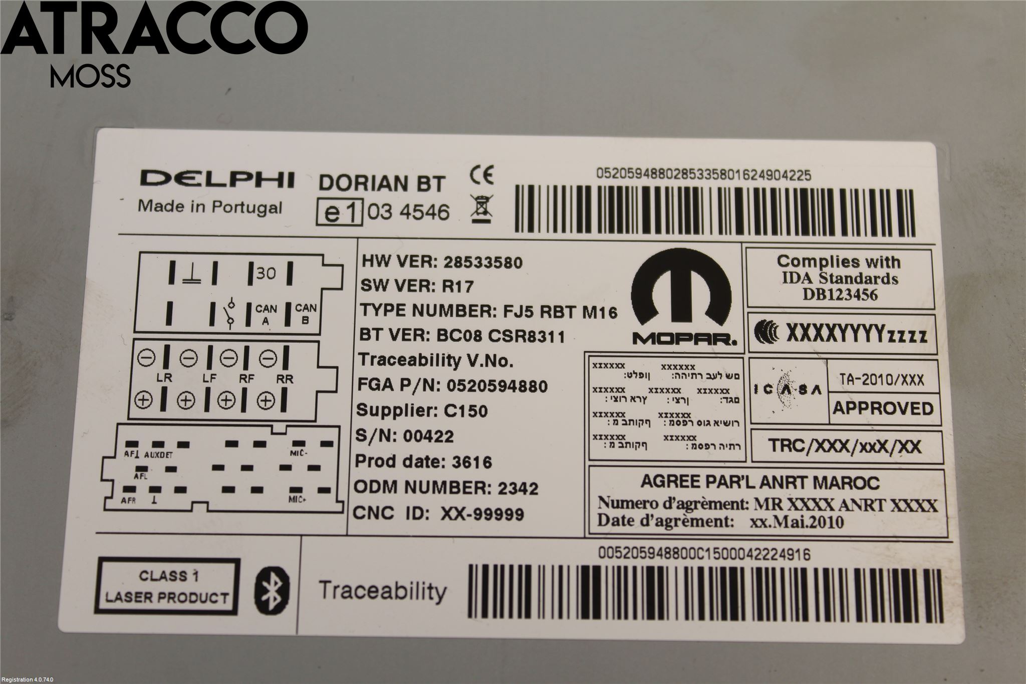 Opel COMBO D 12-18 Stereo Radio Med Cd