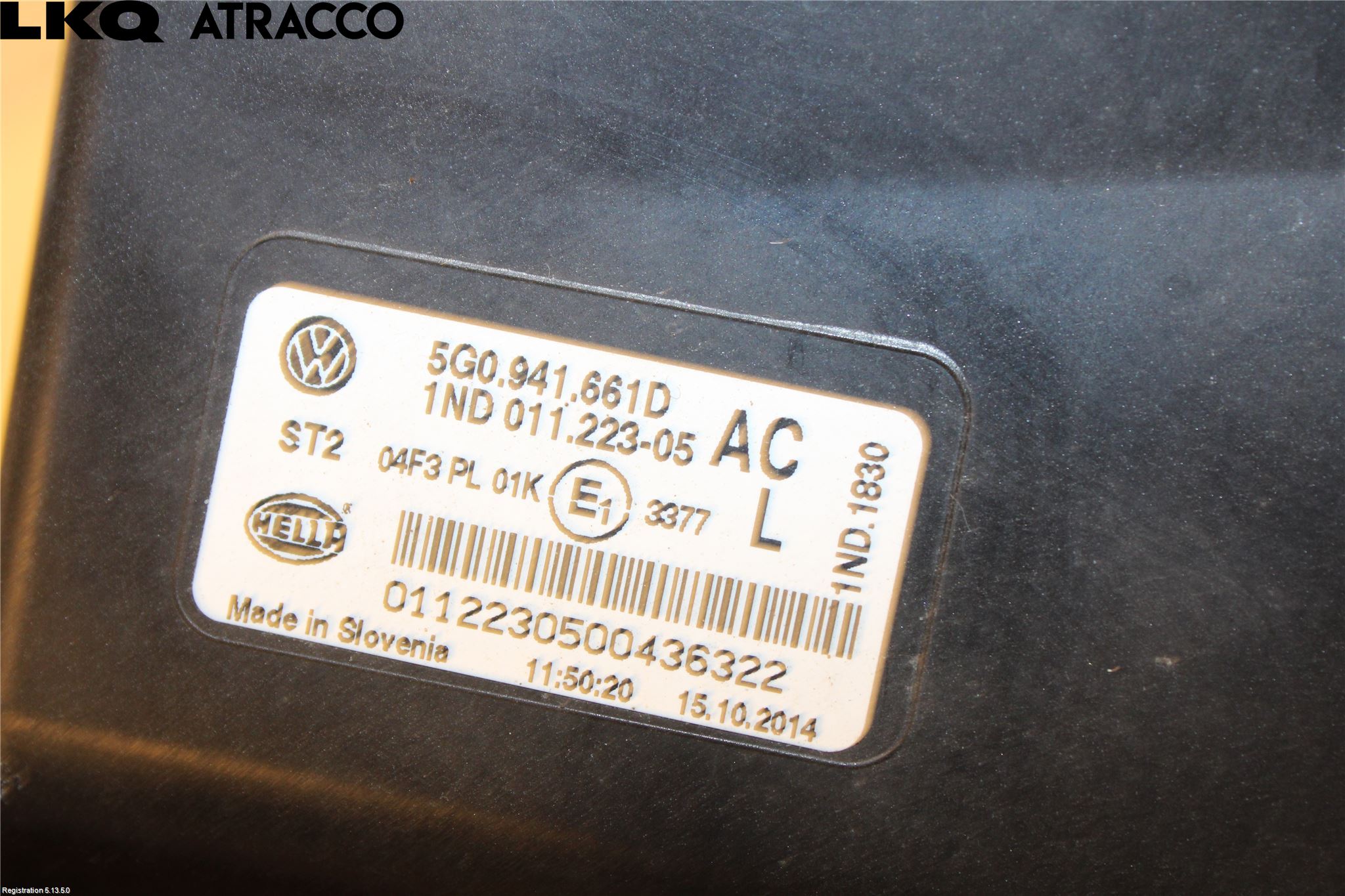 Volkswagen VW GOLF / E-GOLF VII 13-20 Frontlykt-Kurve-Tåkelys