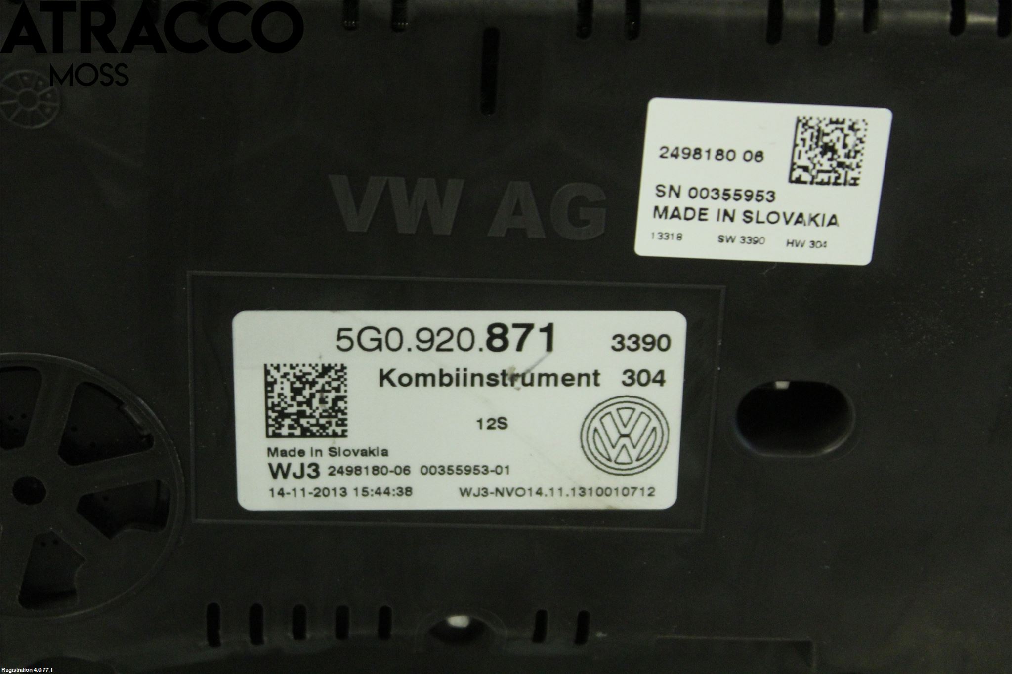 Volkswagen VW GOLF / E-GOLF VII 13-20 Instr Kombinert