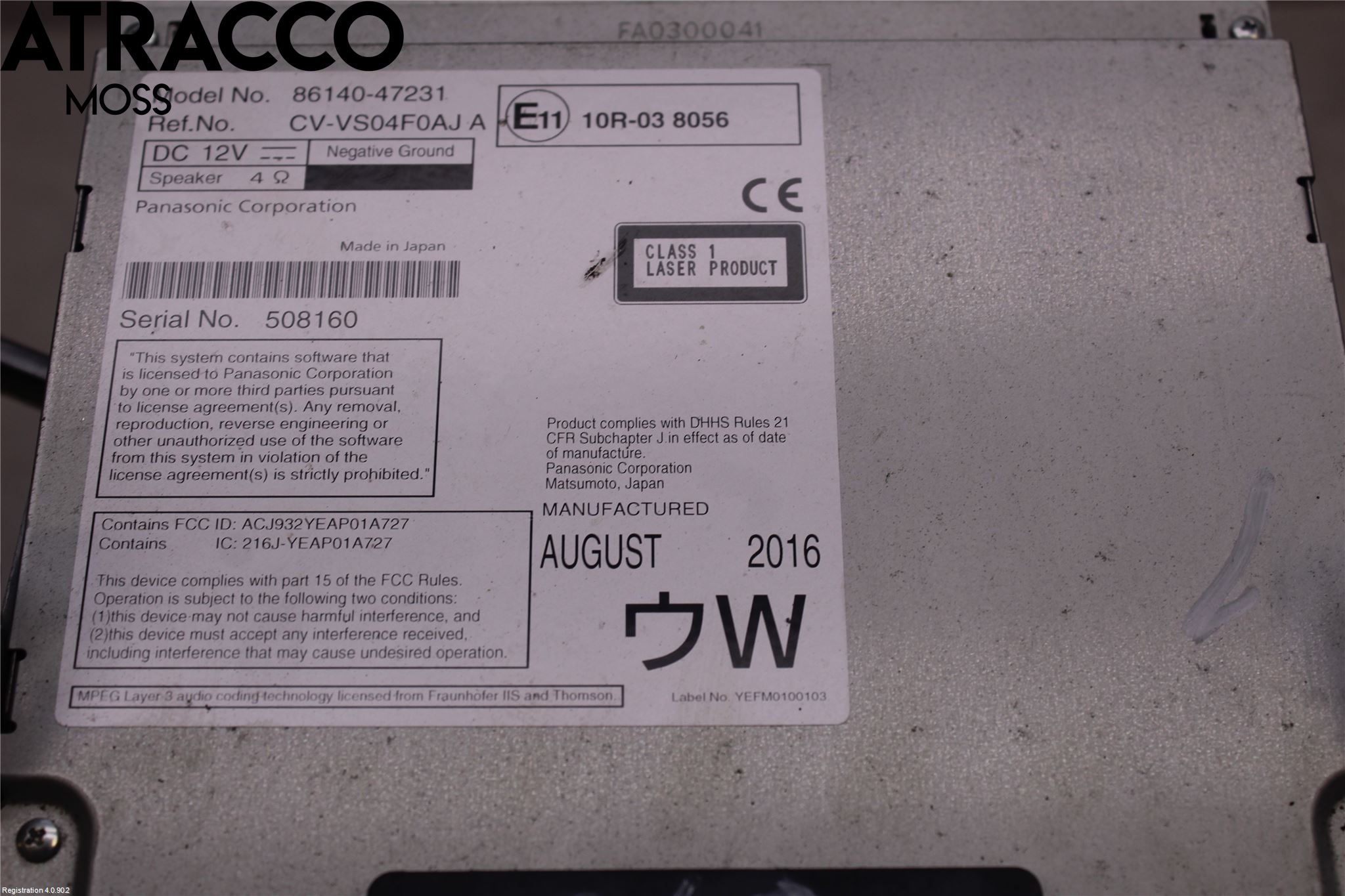 Toyota PRIUS+ ZVW40 12-20 Stereo Radio Med Cd