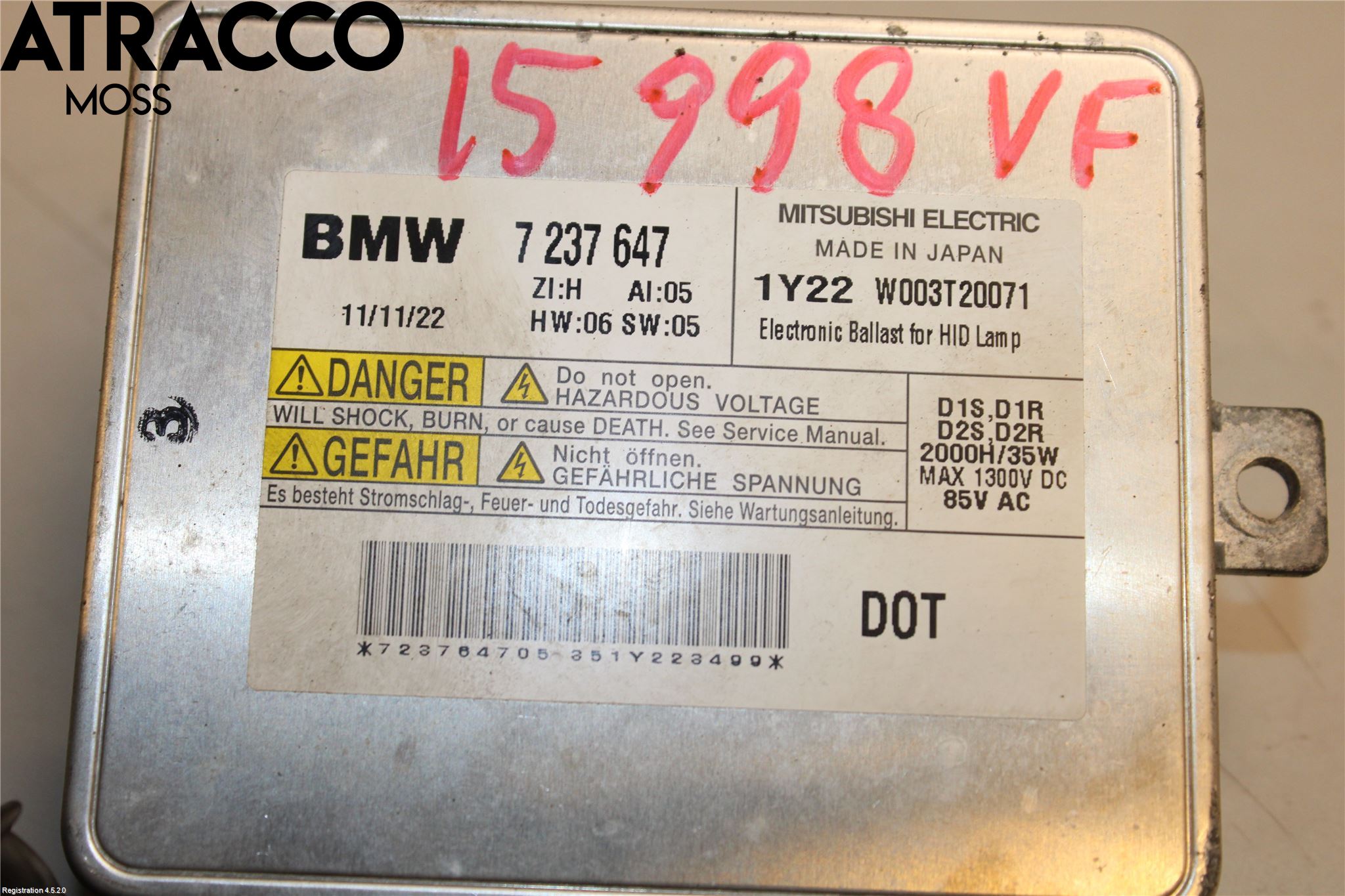 BMW 1 F20/F21 11-19 Styreenhet Xenon