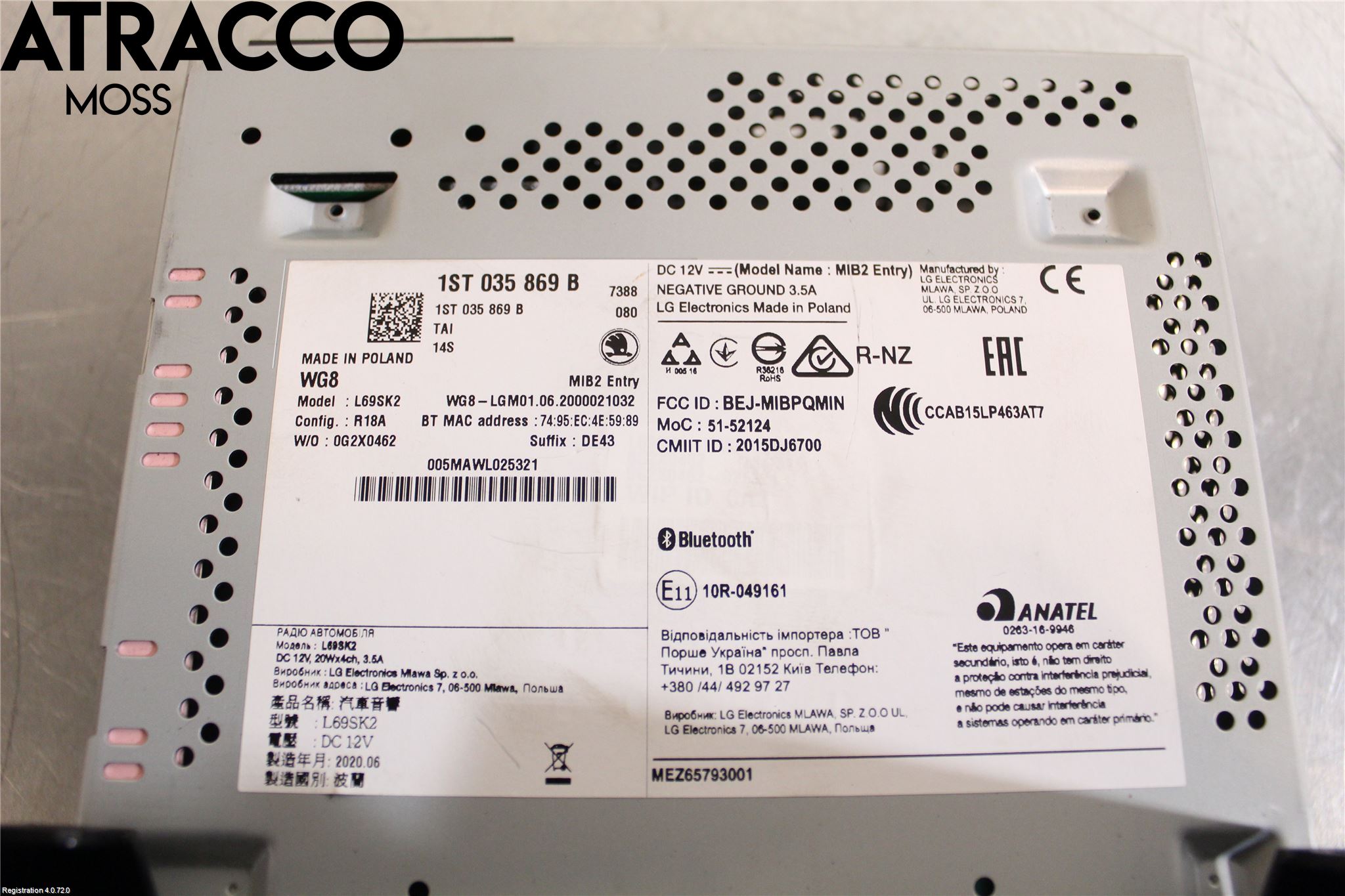 Skoda CITIGO / CITIGO E IV Stereo Radio