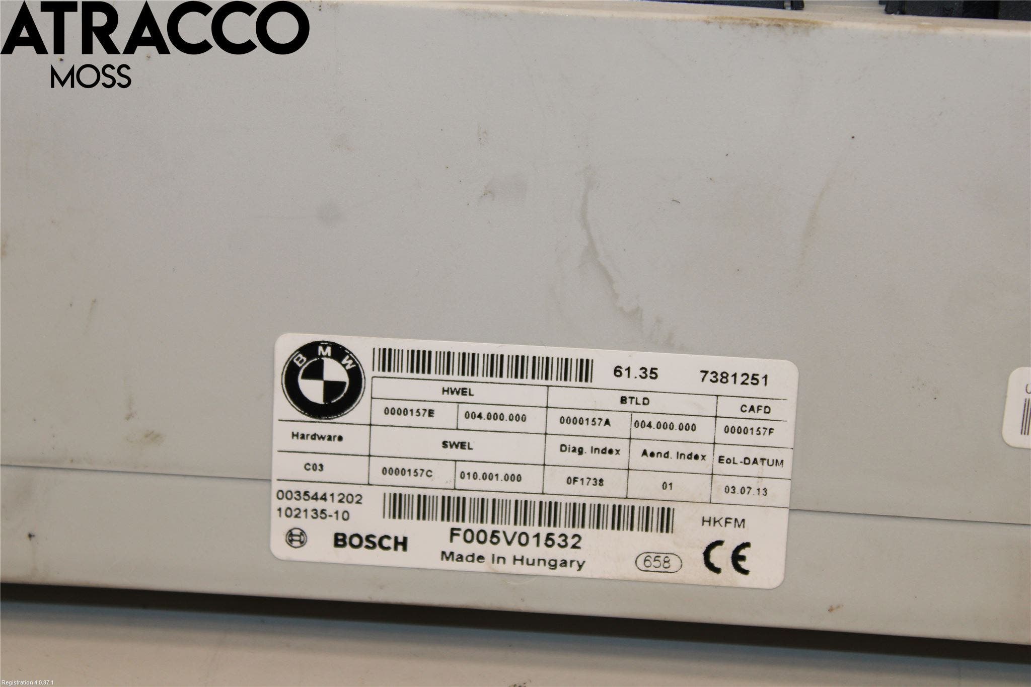 BMW 3 GT F34 13-19 Styreenhet Bakluke