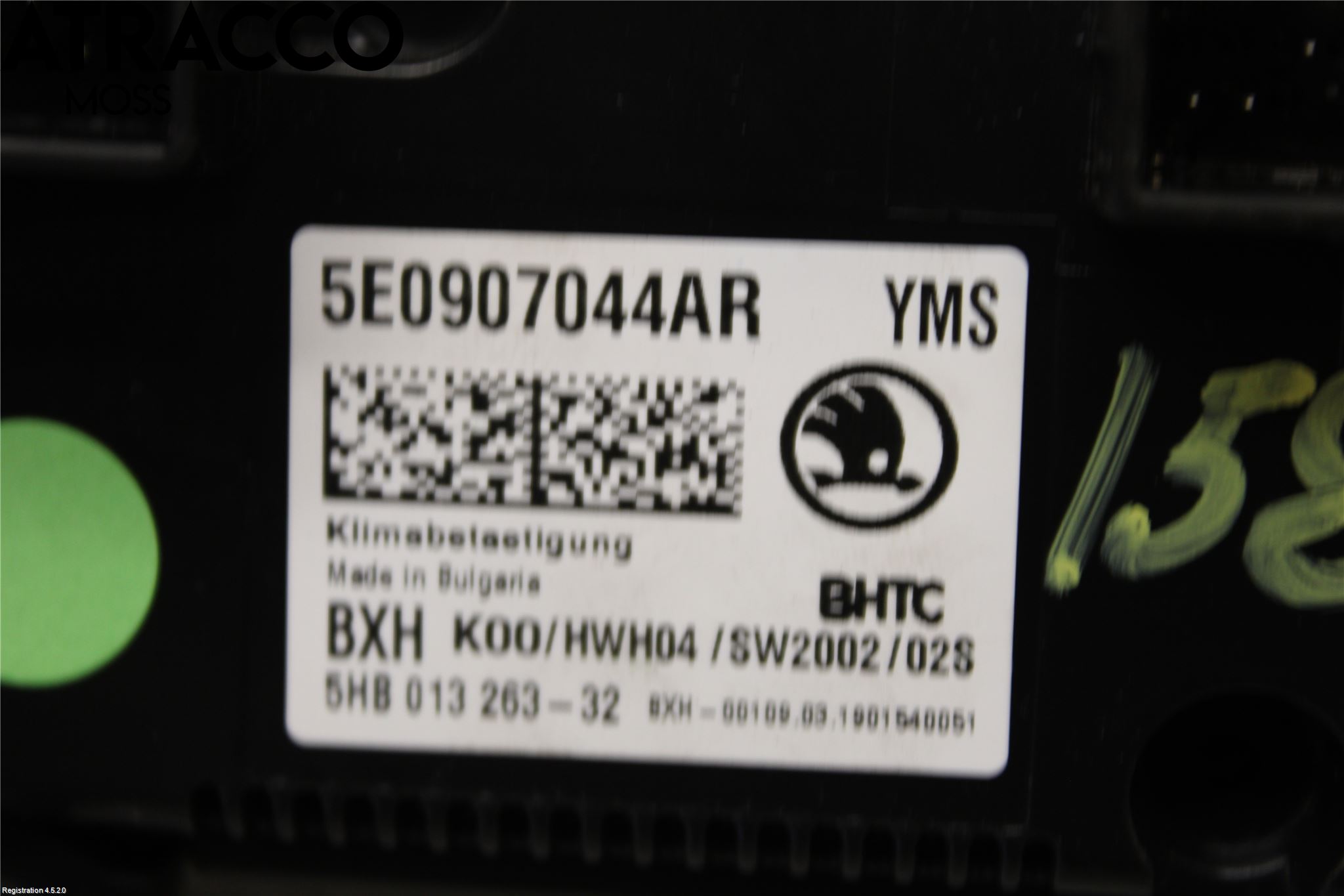 Skoda OCTAVIA (5E) 13-20 Varme Ac Betjening-Display