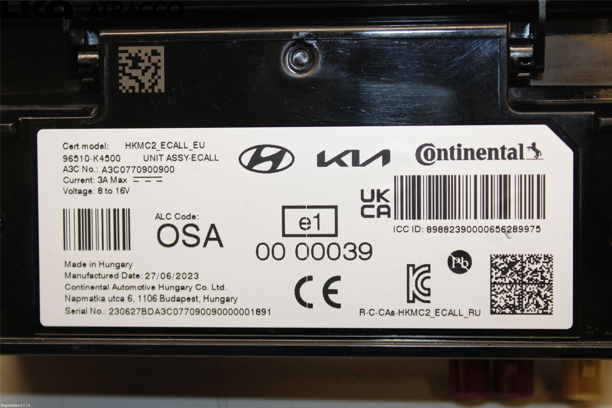 Hyundai KONA/ELECTRIC SX2 23- Styreenhet Øvrig