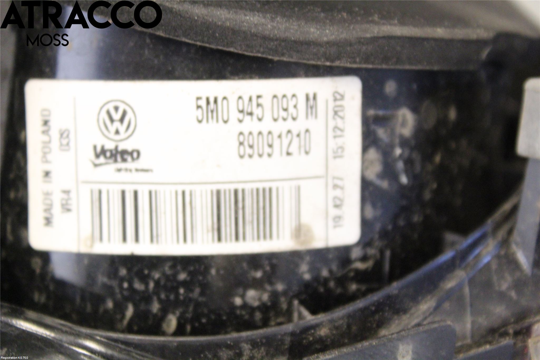 Volkswagen VW GOLF PLUS/CROSS GOLF 04-14 Baklykt Venstre  På Luke(Indre