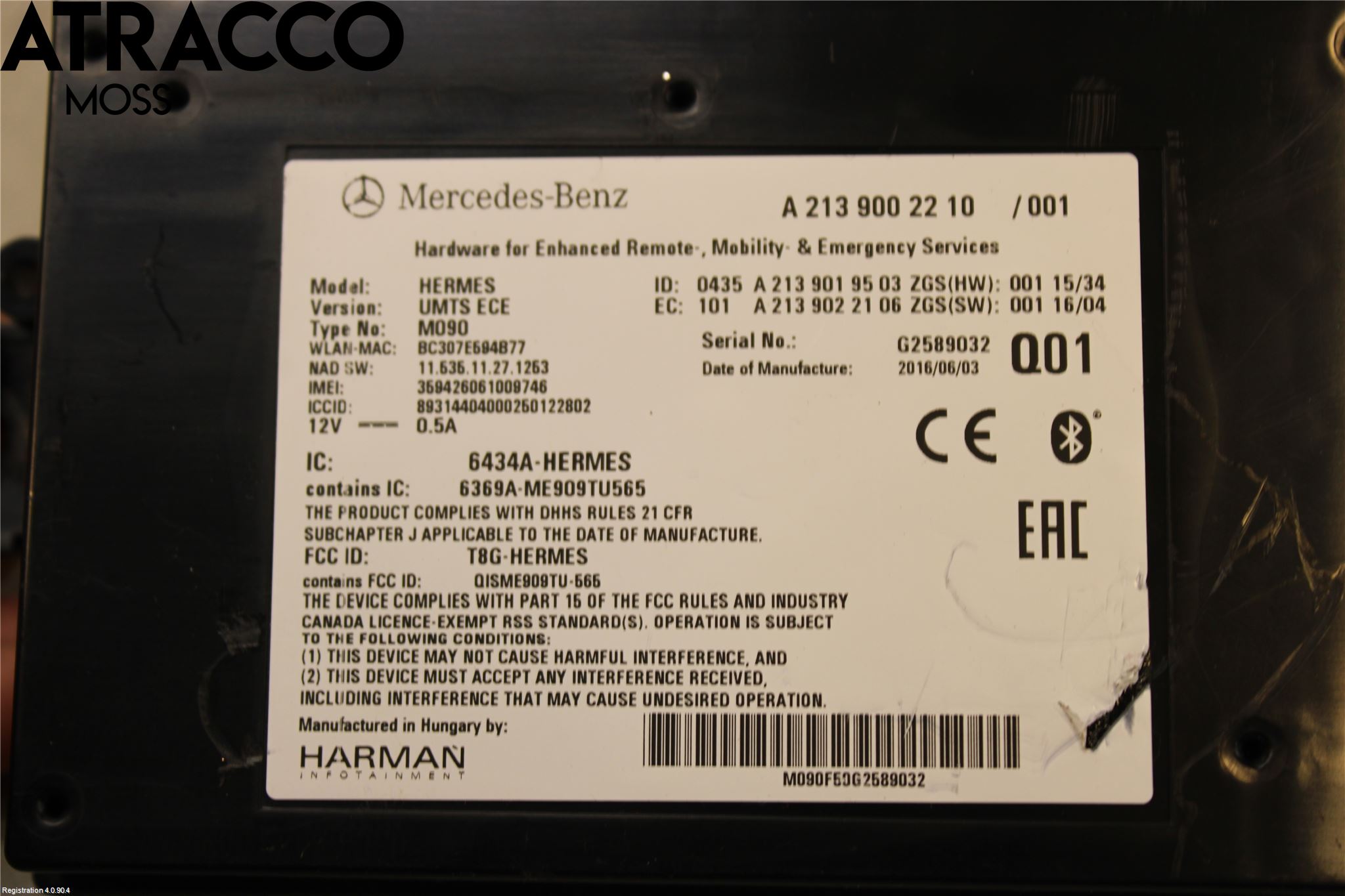 Mercedes-Benz MB C-KLASS (W205) 14-21 Styreenhet Øvrig