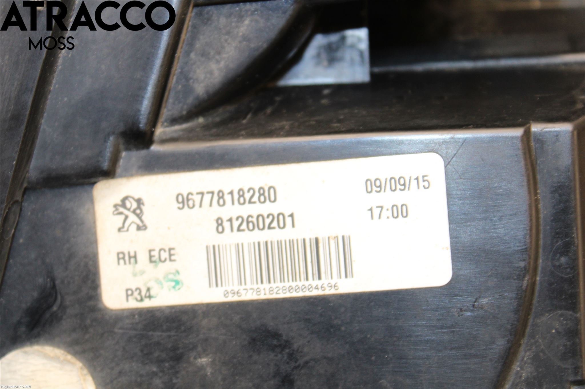 Peugeot 308 14-21 Baklykt Høyre  På Luke(Indre)