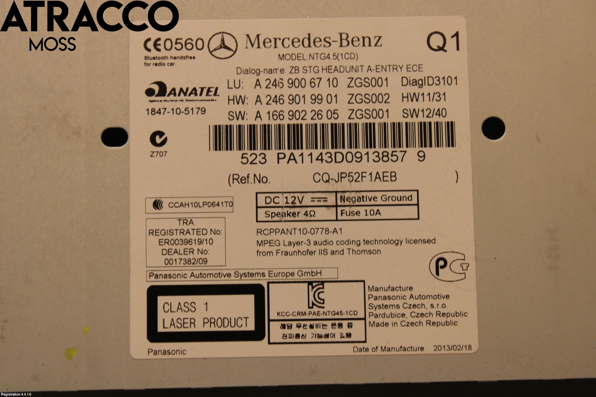 Mercedes-Benz MB A-KLASS (W176) 13-18 Stereo Radio Med Cd