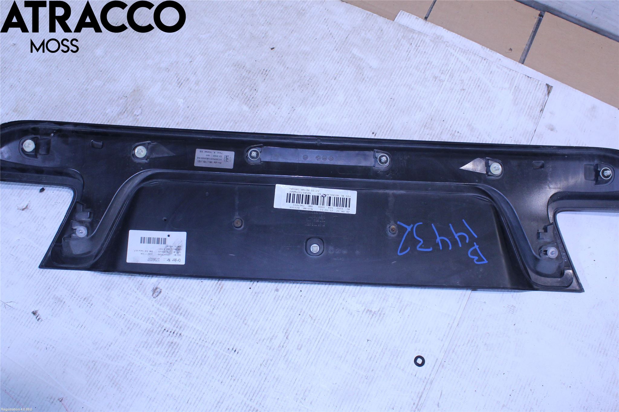 BMW 7 F01/02/03/04 09-15 Refleksplate - Skiltplate