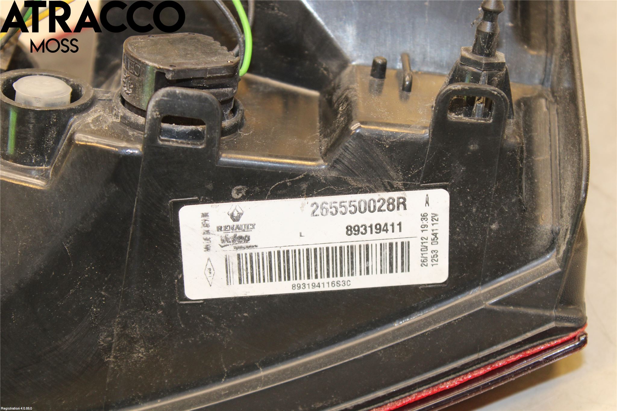 Renault MEGANE III 09-15 Baklykt Venstre  På Luke(Indre