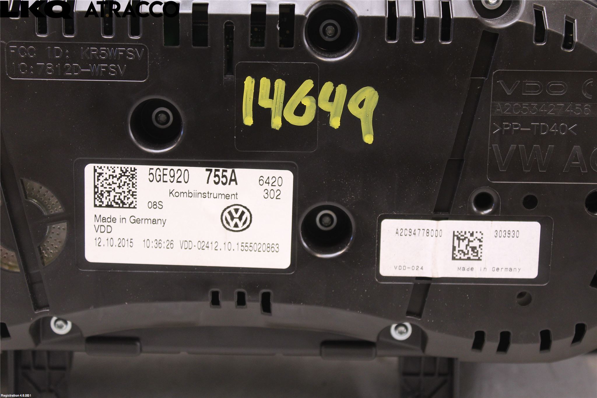 Volkswagen VW GOLF / E-GOLF VII 13-20 Instr Kombinert