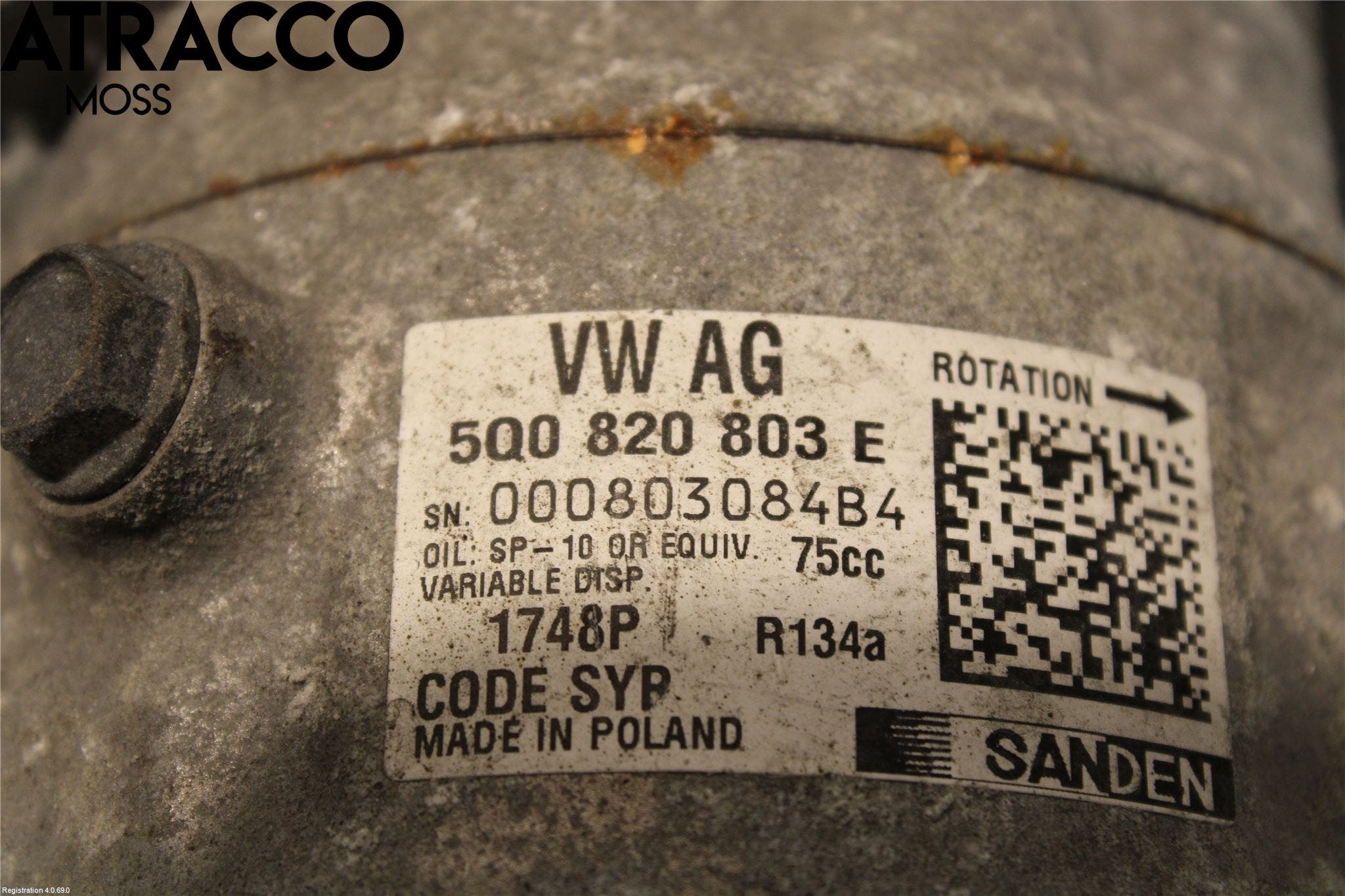 Audi A3/S3 8V 13-20 Varme Ac Kompressor