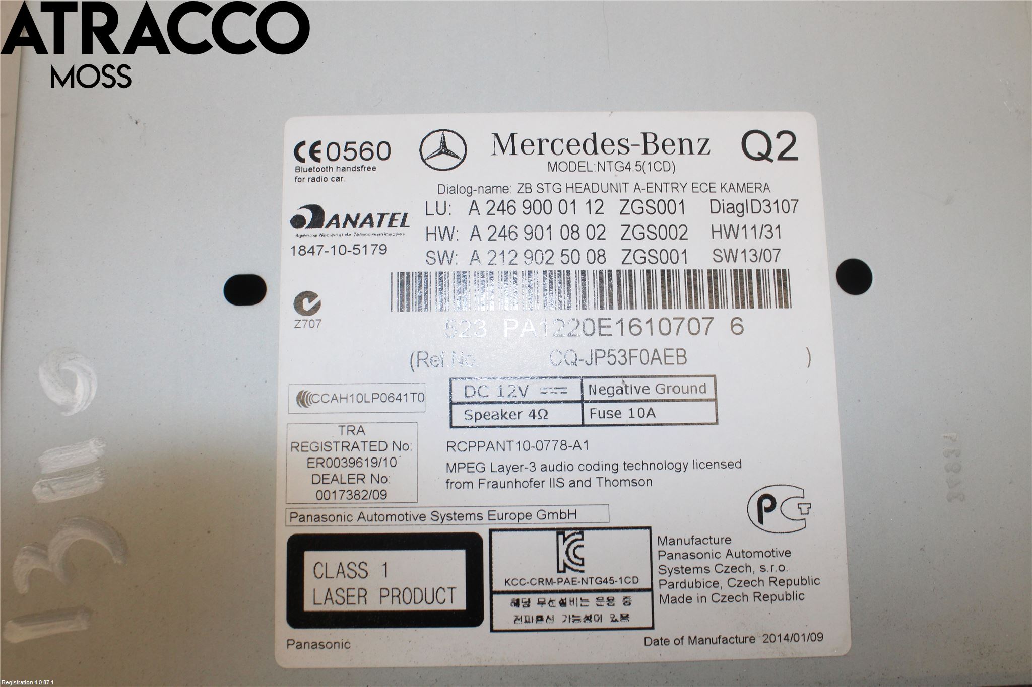 Mercedes-Benz MB A-KLASS (W176) 13-18 Stereo Radio Med Cd