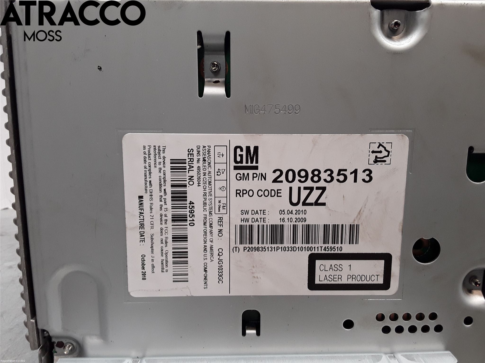 Opel ASTRA J 10-15 Stereo Radio