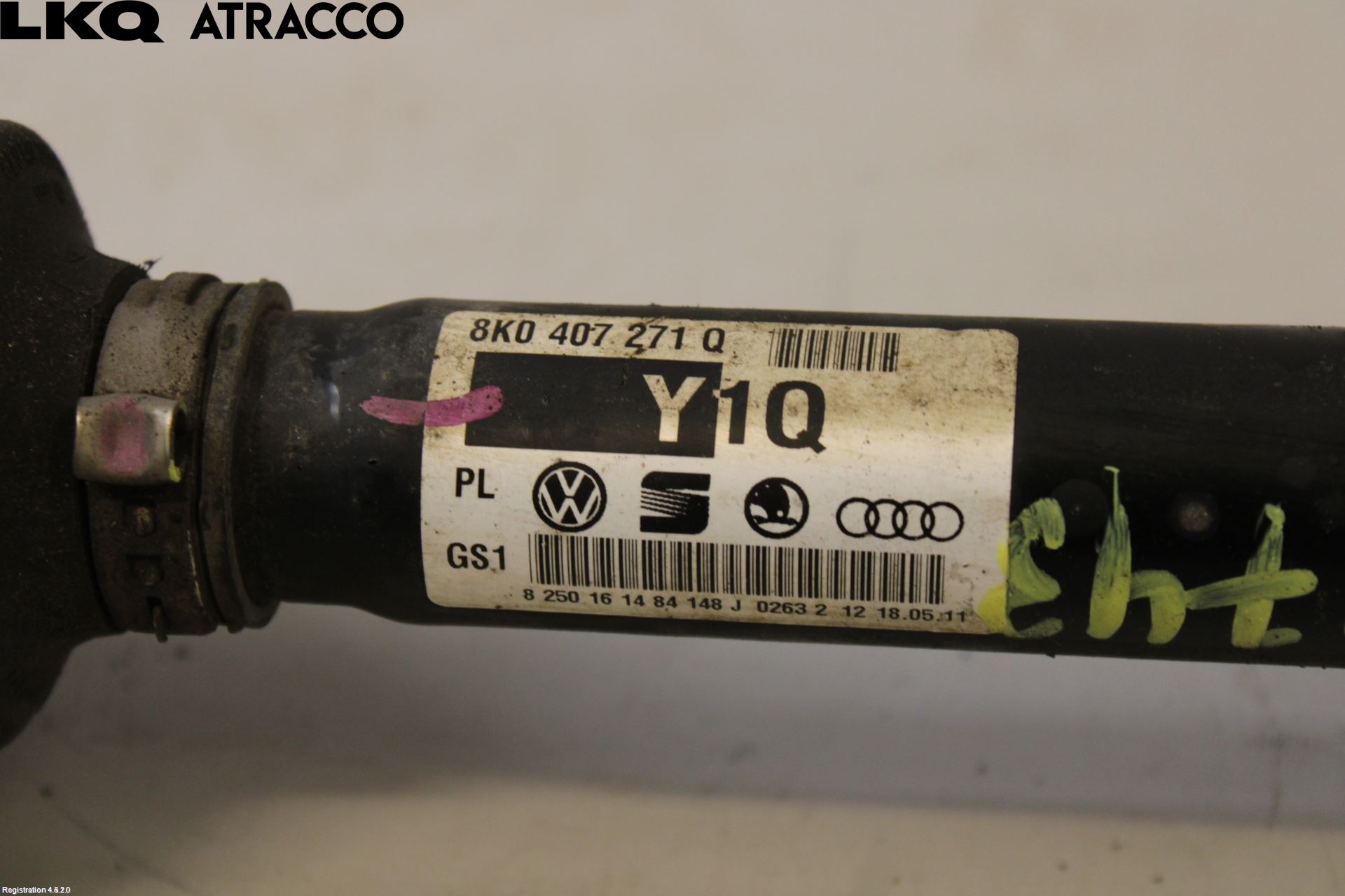 Audi A4/S4 08-11 Drivaksel Foran Kompl Høyre