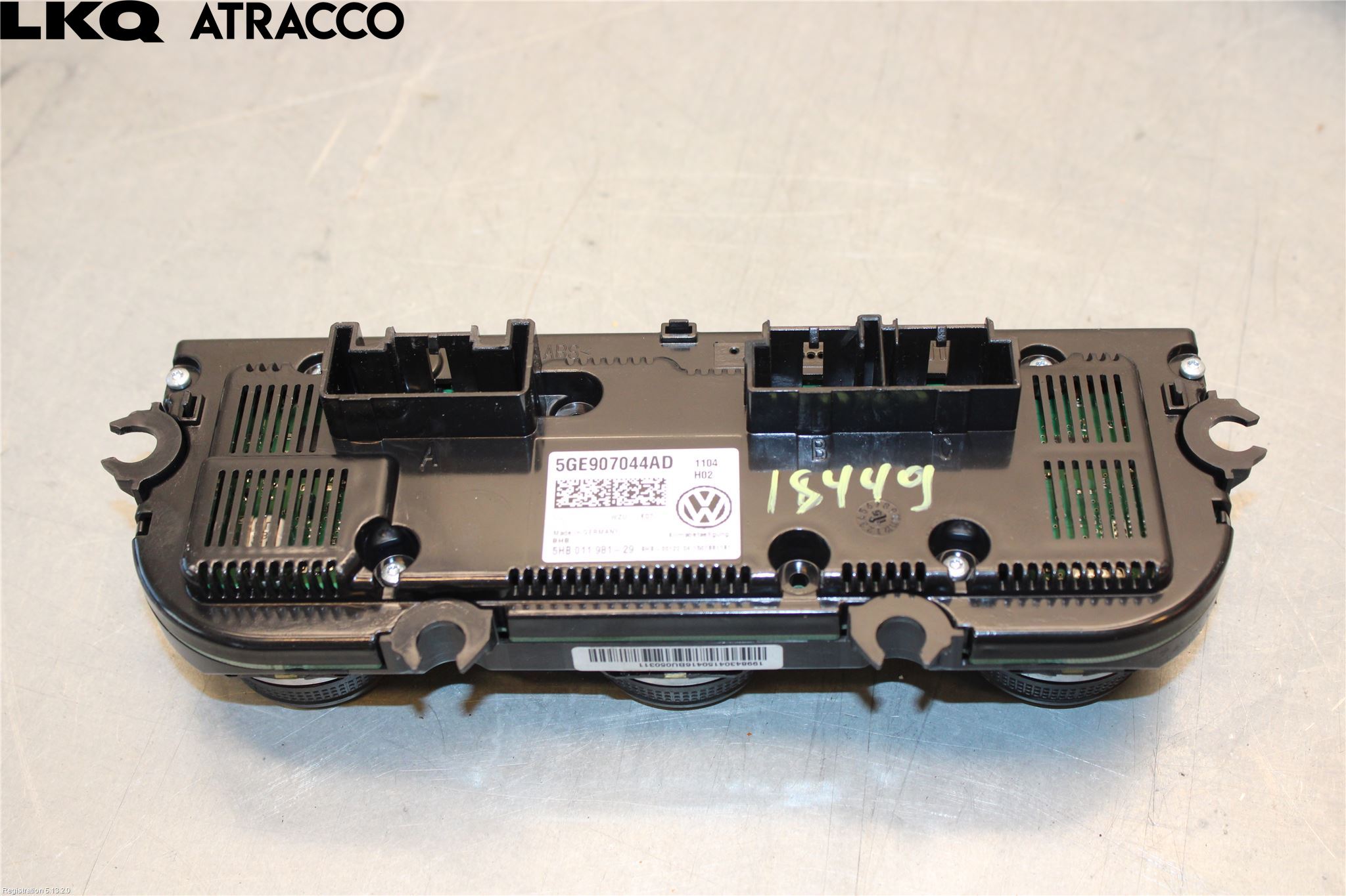 Volkswagen VW GOLF / E-GOLF VII 13-20 Varme Ac Betjening-Display