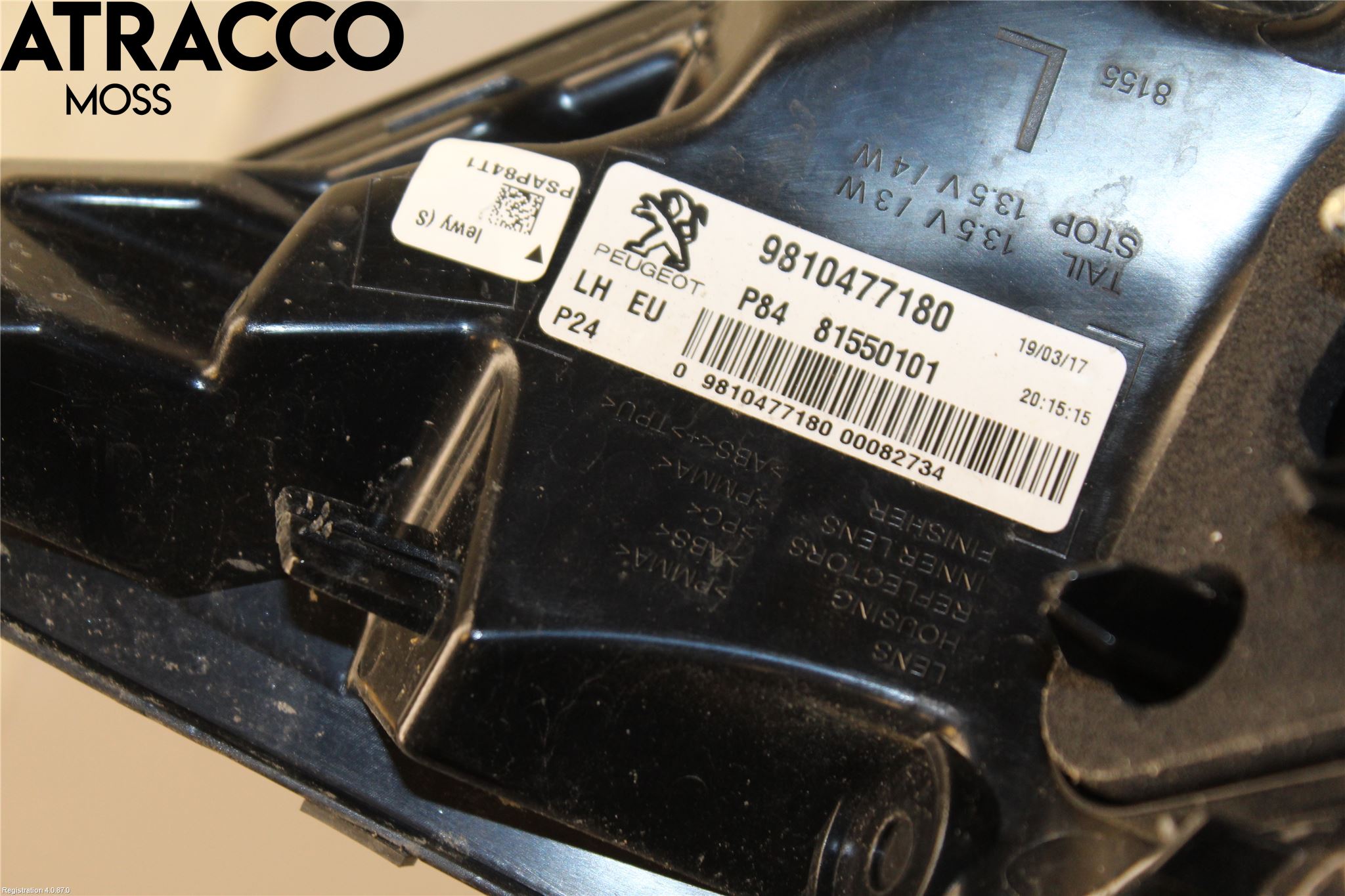 Peugeot 3008 17-24 Baklykt Venstre