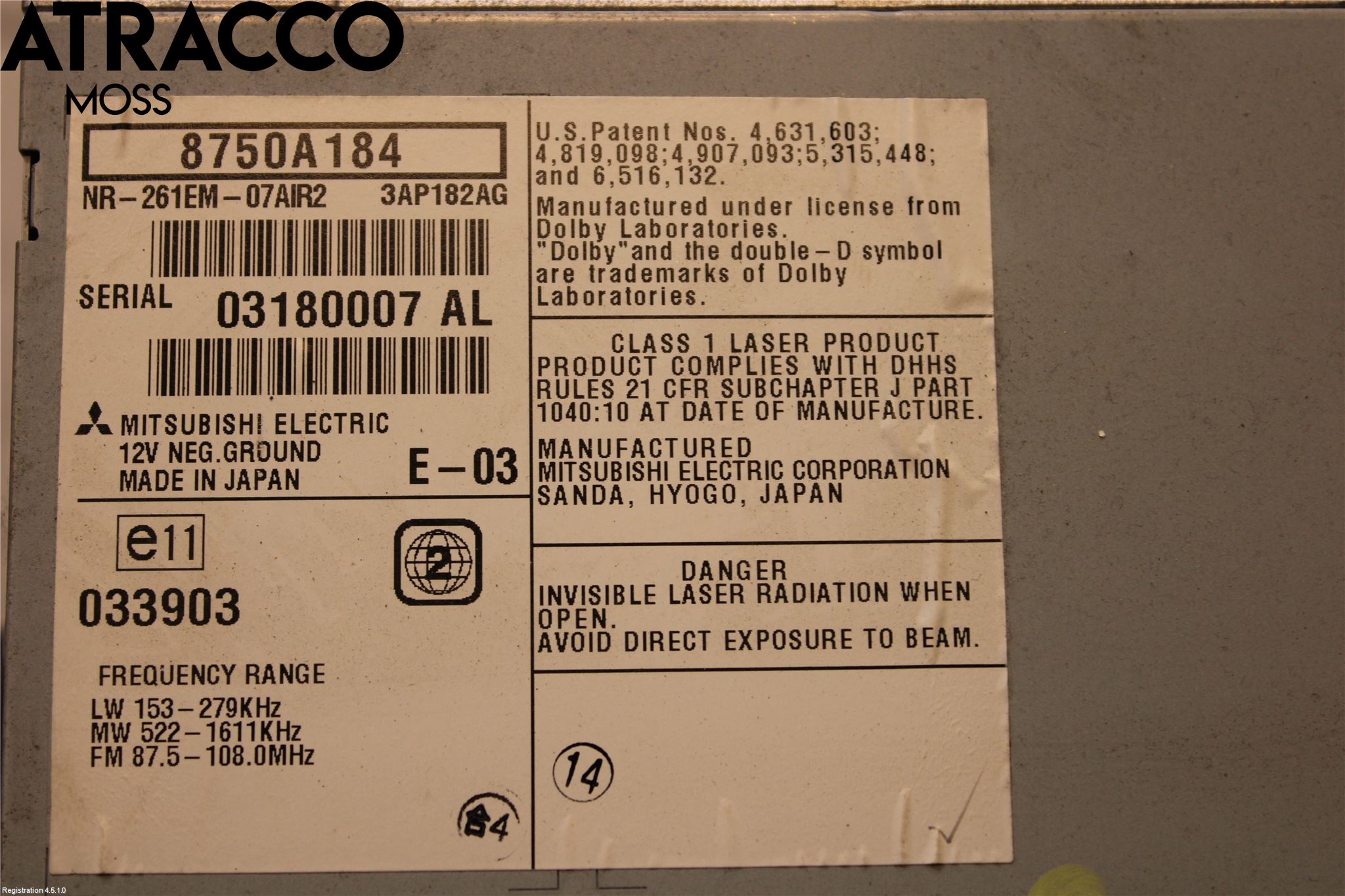 Mitsubishi OUTLANDER 07-12 Stereo Radio