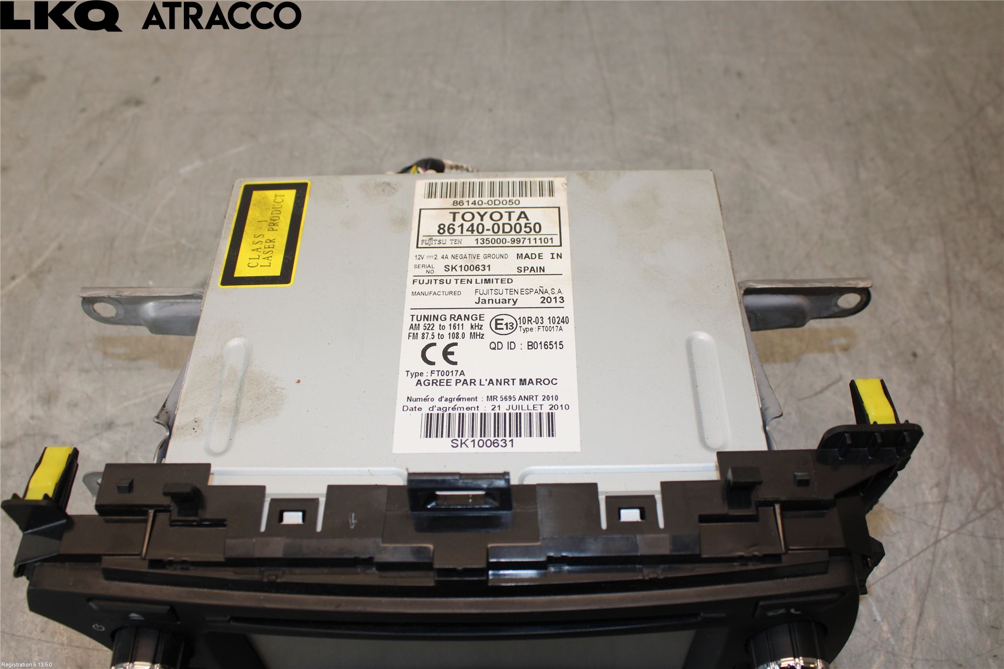 Toyota YARIS XP130 12-14 Stereo Radio