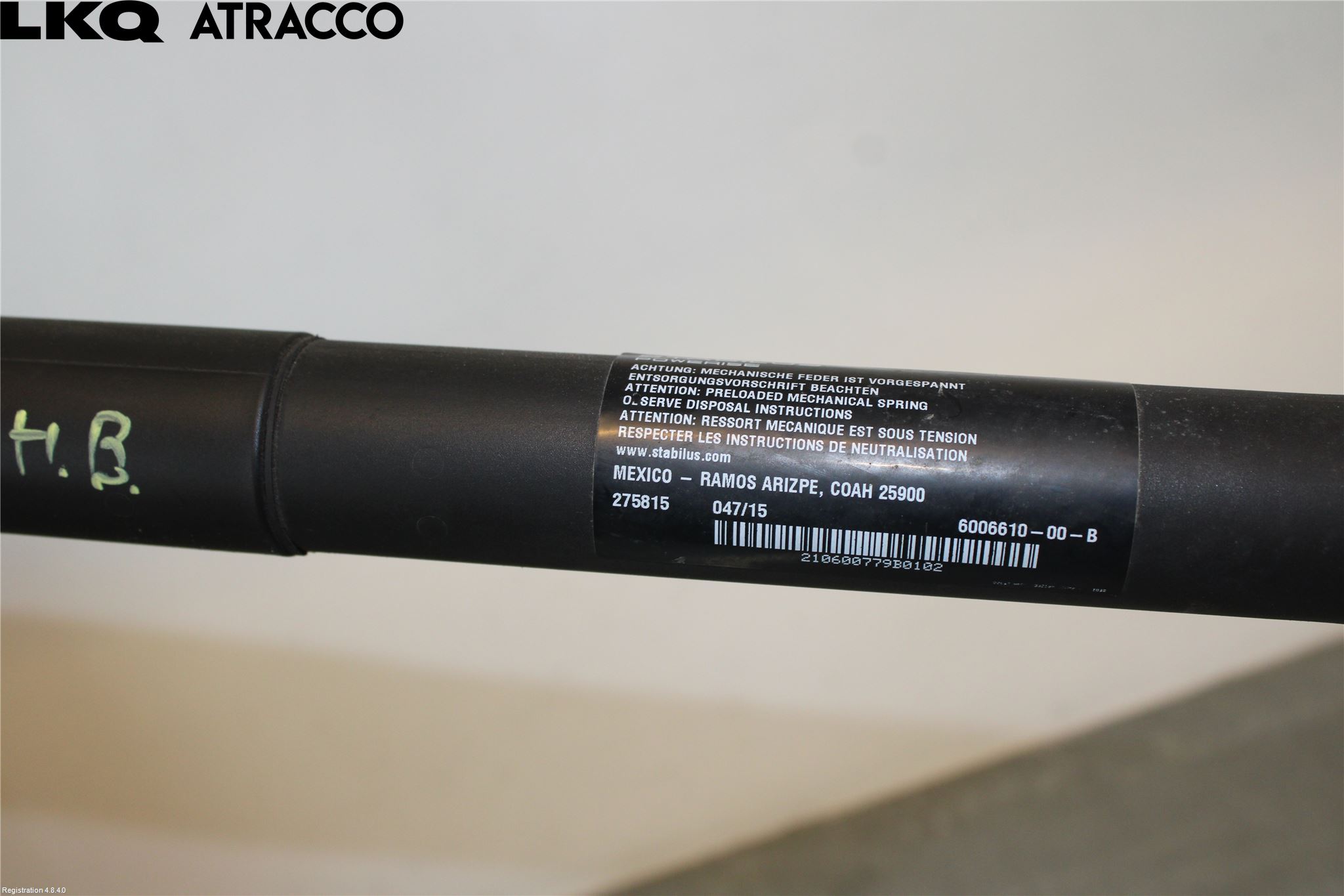 Tesla MODEL S 13- Bakluke Demper-Gassfjær