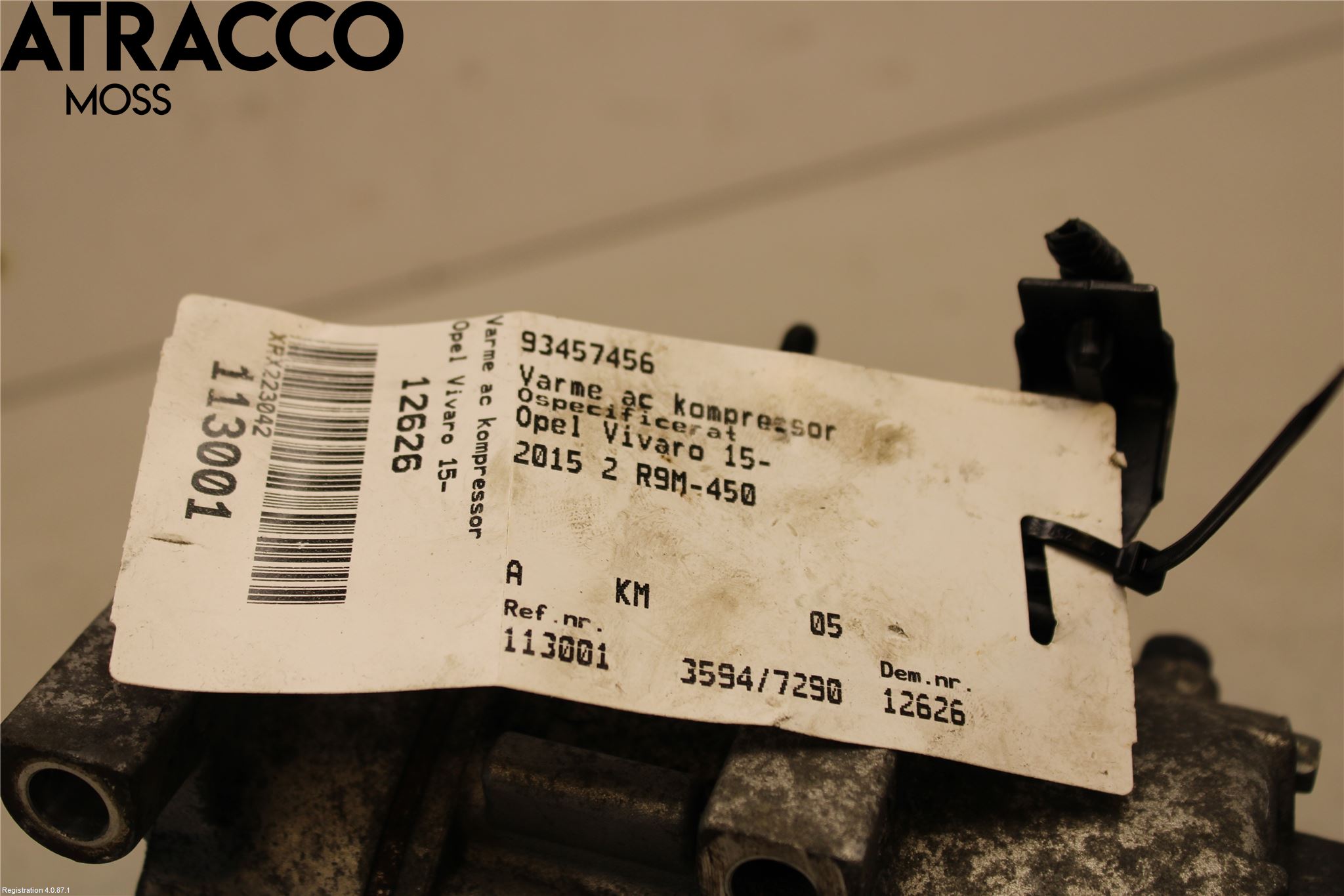 Opel VIVARO 15-19 Varme Ac Kompressor