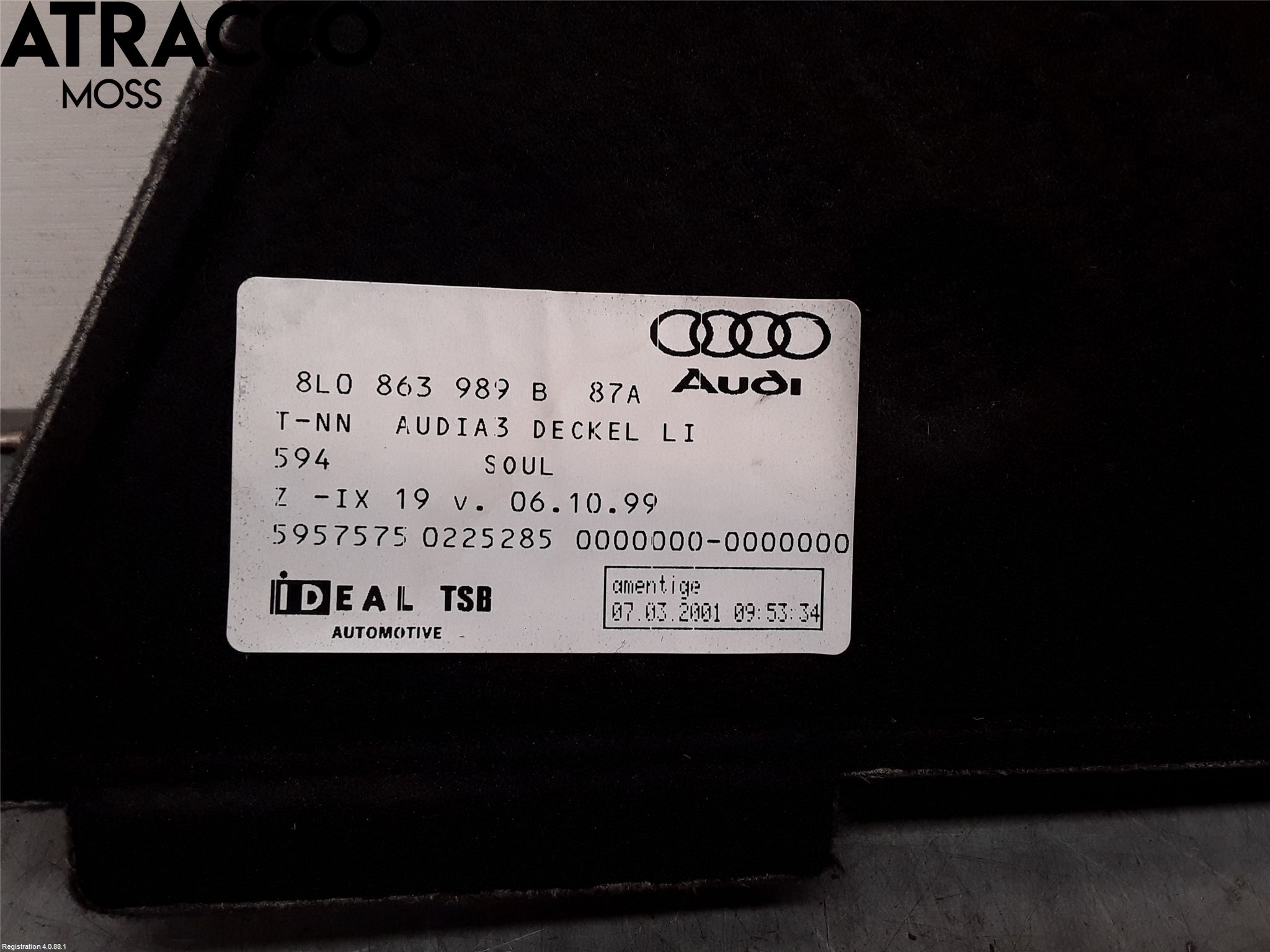 Audi A3/S3     96-03 Innr Bagasjeromkledsel