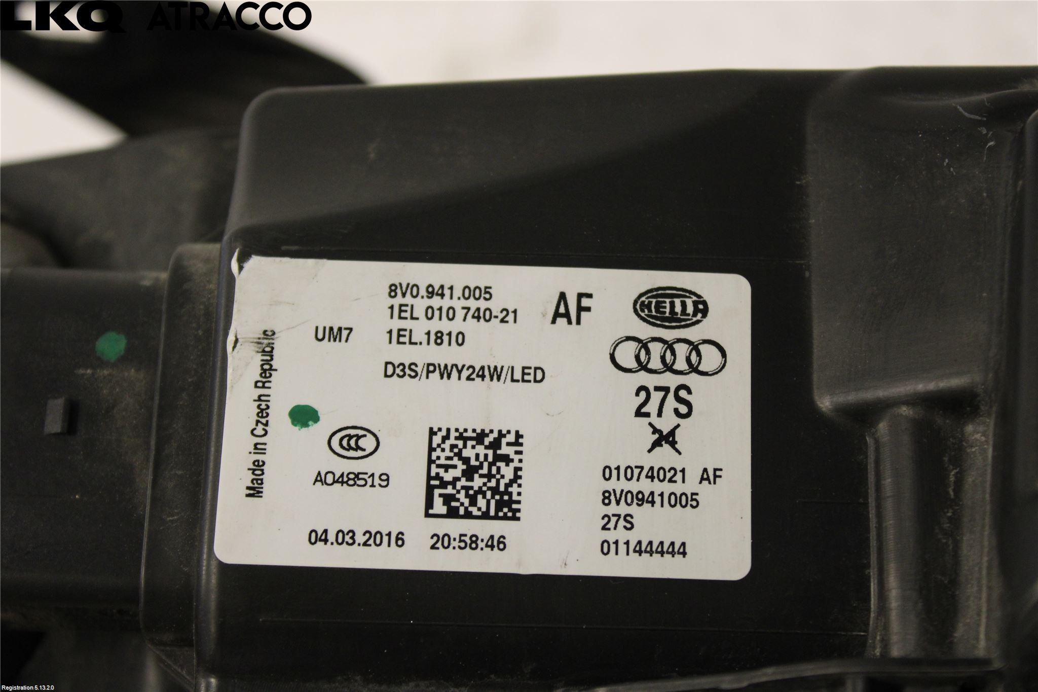 Audi A3/S3 05-13 Frontlykt Venstre