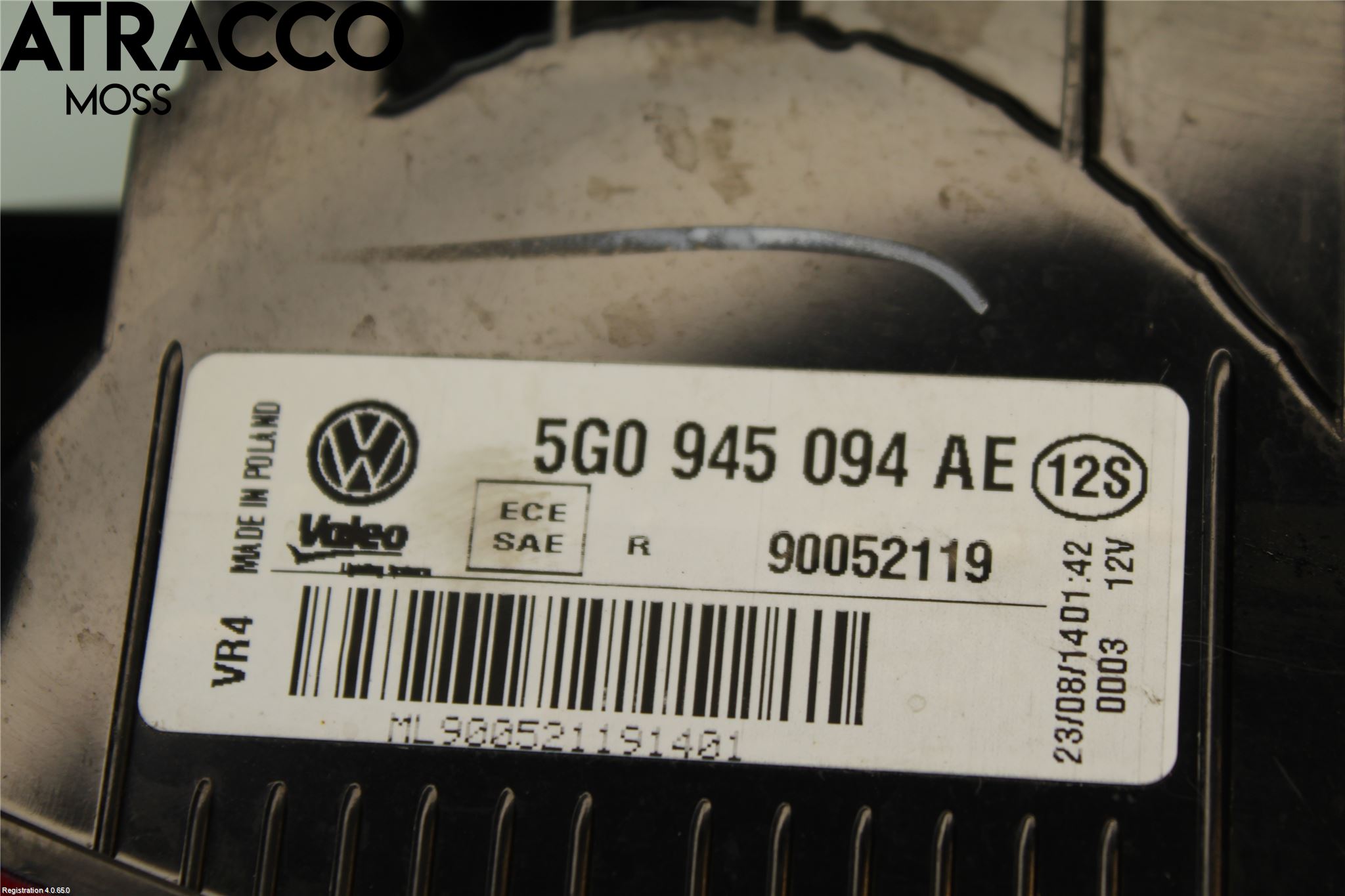 Volkswagen VW GOLF / E-GOLF VII 13-20 Baklykt Høyre  På Luke(Indre)