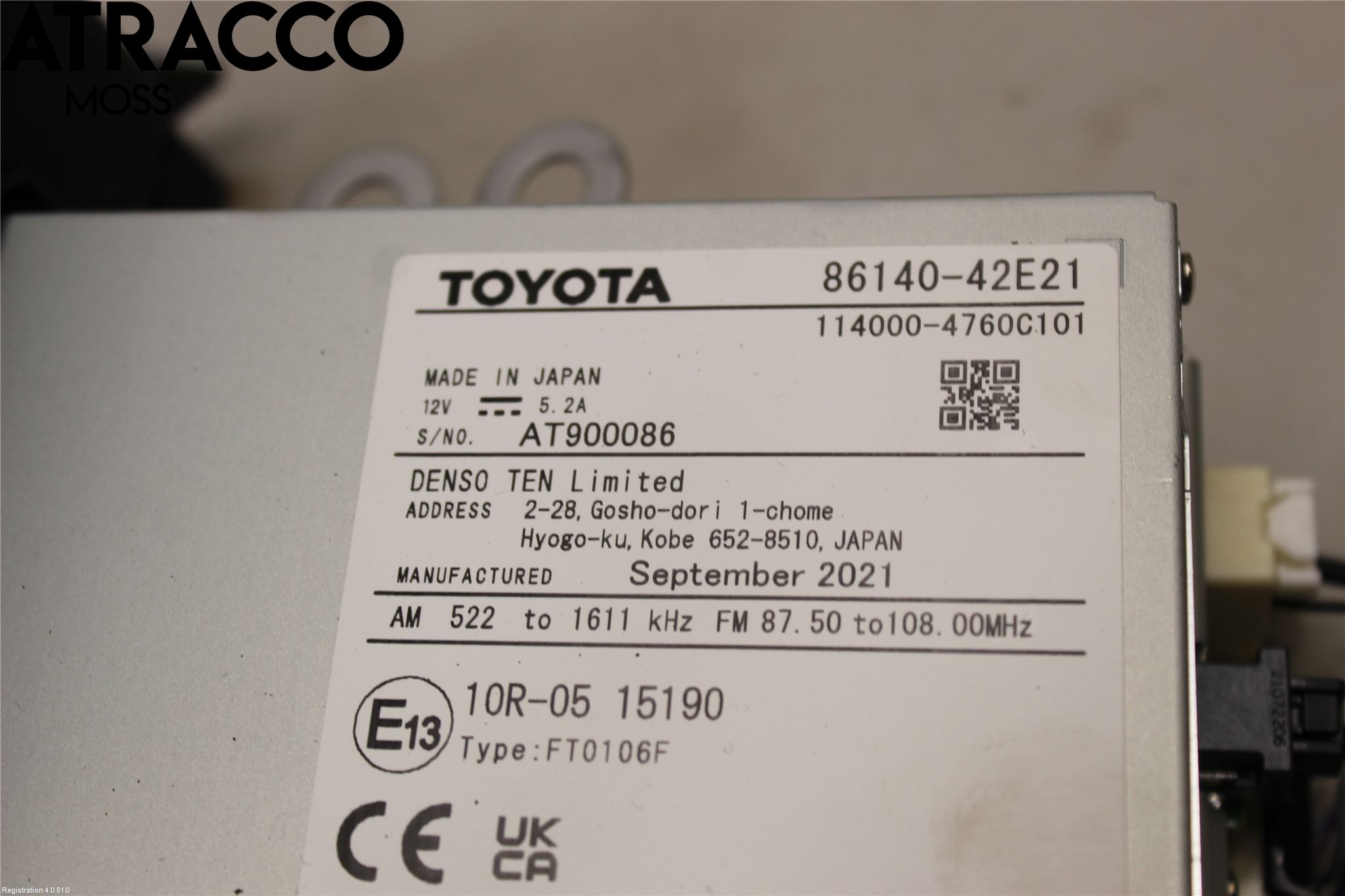 Suzuki ACROSS 21- Multifunktionsdisplay