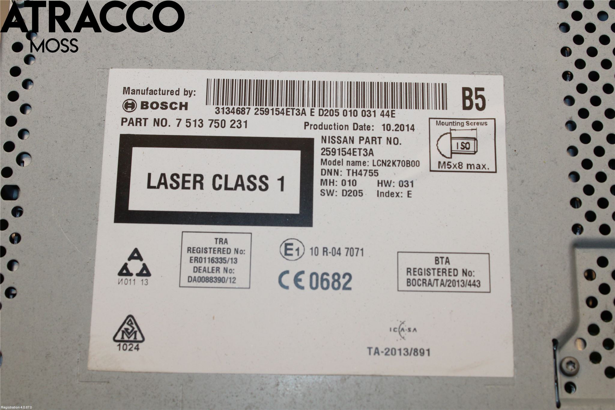 Nissan QASHQAI 14-17 Stereo Radio Med Cd