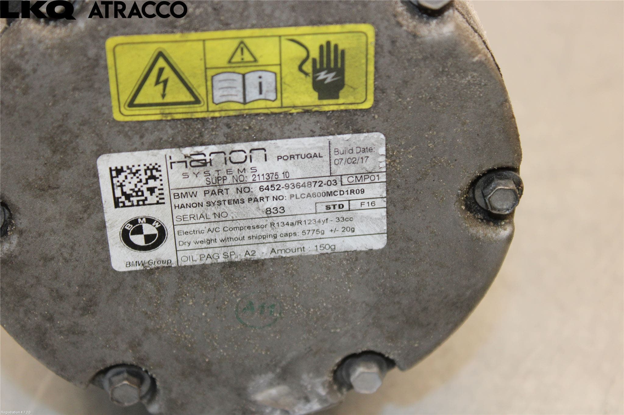 BMW 2 F45 Active Tourer 14-21 Varme Ac Kompressor