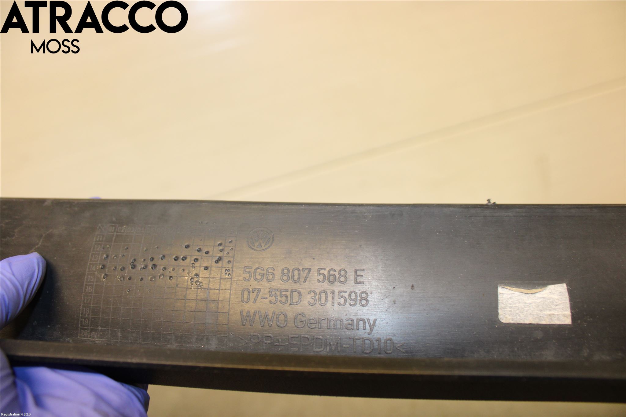 Volkswagen VW GOLF / E-GOLF VII 13-20 Støtfanger Bak Midt Del