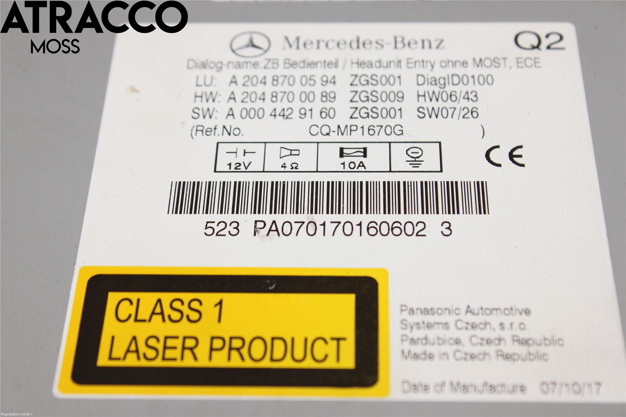Mercedes-Benz MB C-KLASS (W204) 07-15 Stereo Radio Med Cd