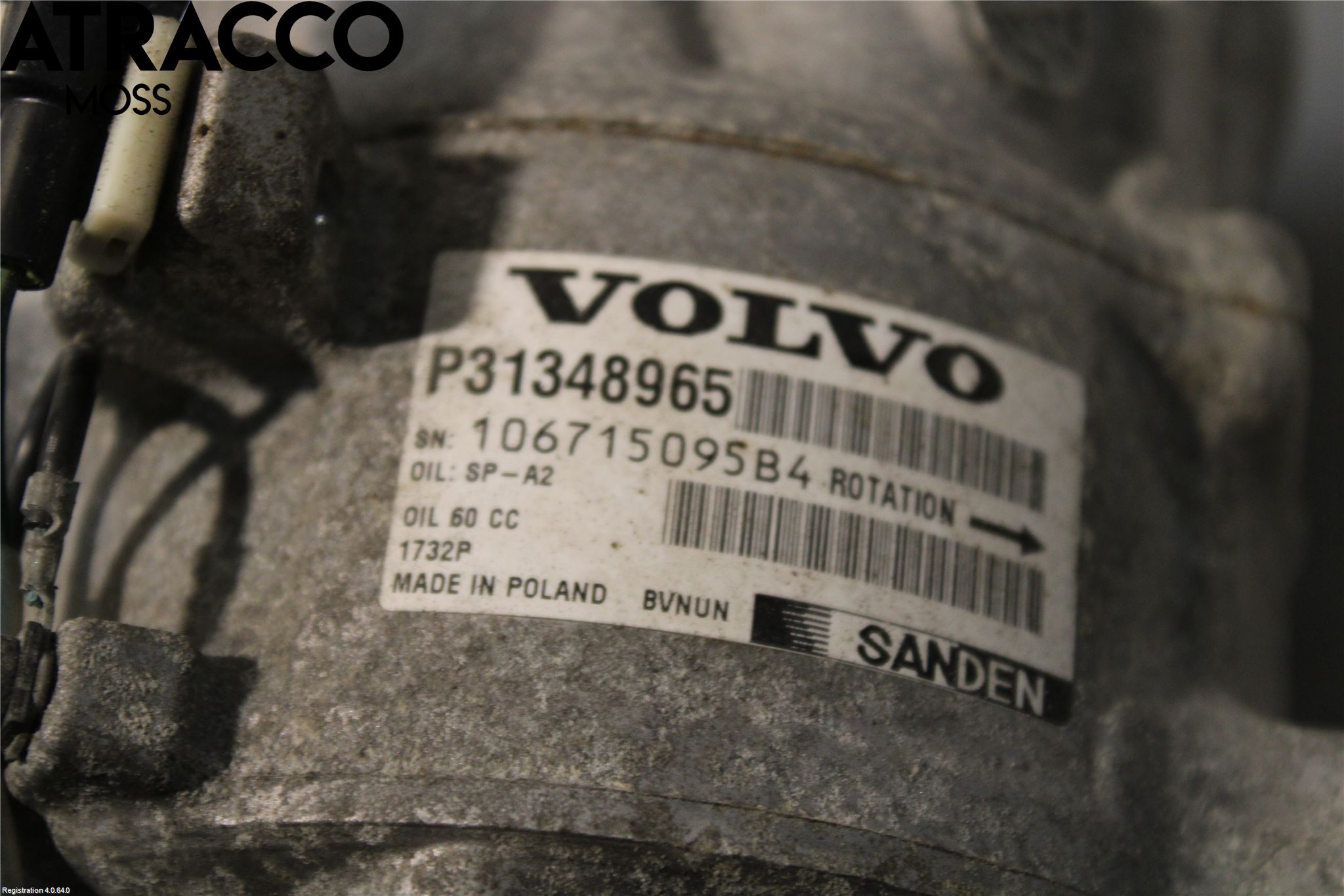 Volvo V40 12-19 Varme Ac Kompressor