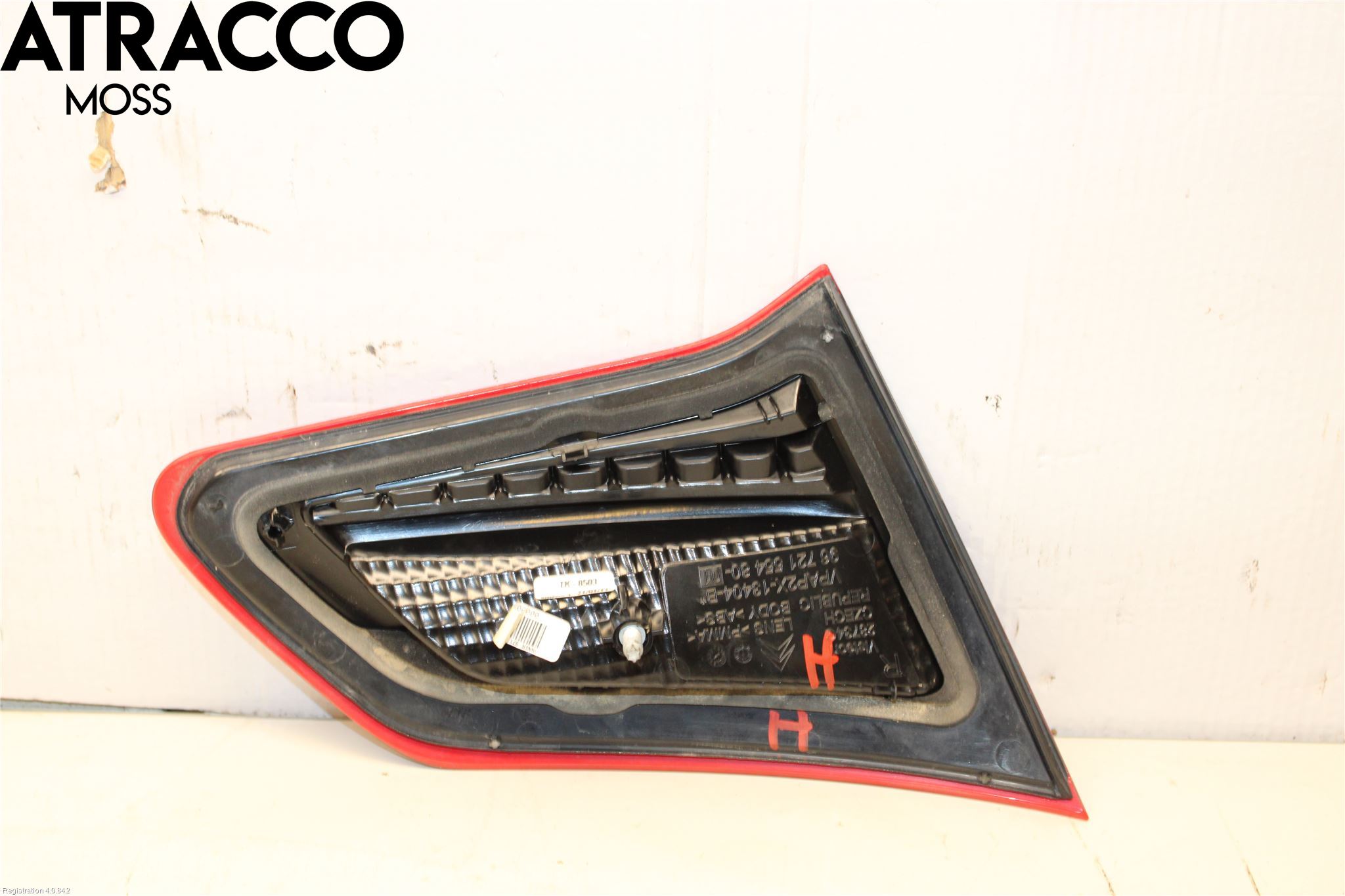 Peugeot 3008 09-16 Baklykt Høyre  På Luke(Indre)