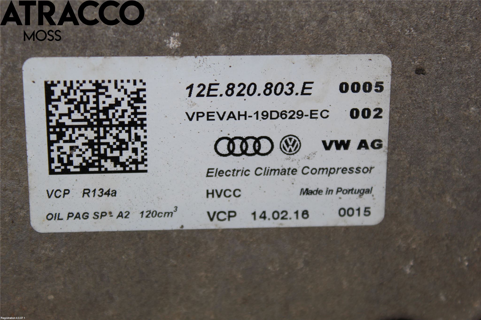 Volkswagen VW GOLF / E-GOLF VII 13-20 Varme Ac Kompressor