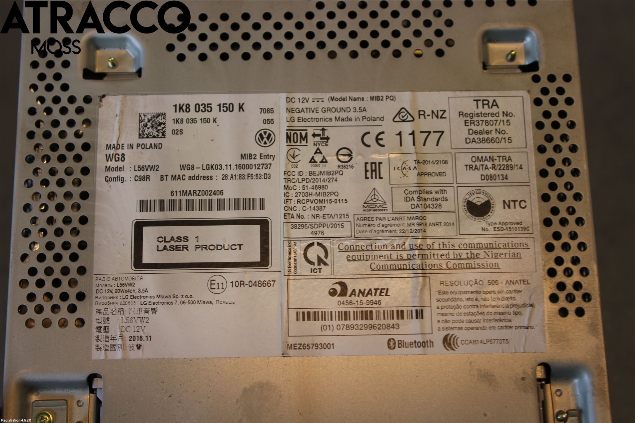 Volkswagen VW TRANSP/CARAVELLE (T6) 16-22 Stereo Radio Med Cd