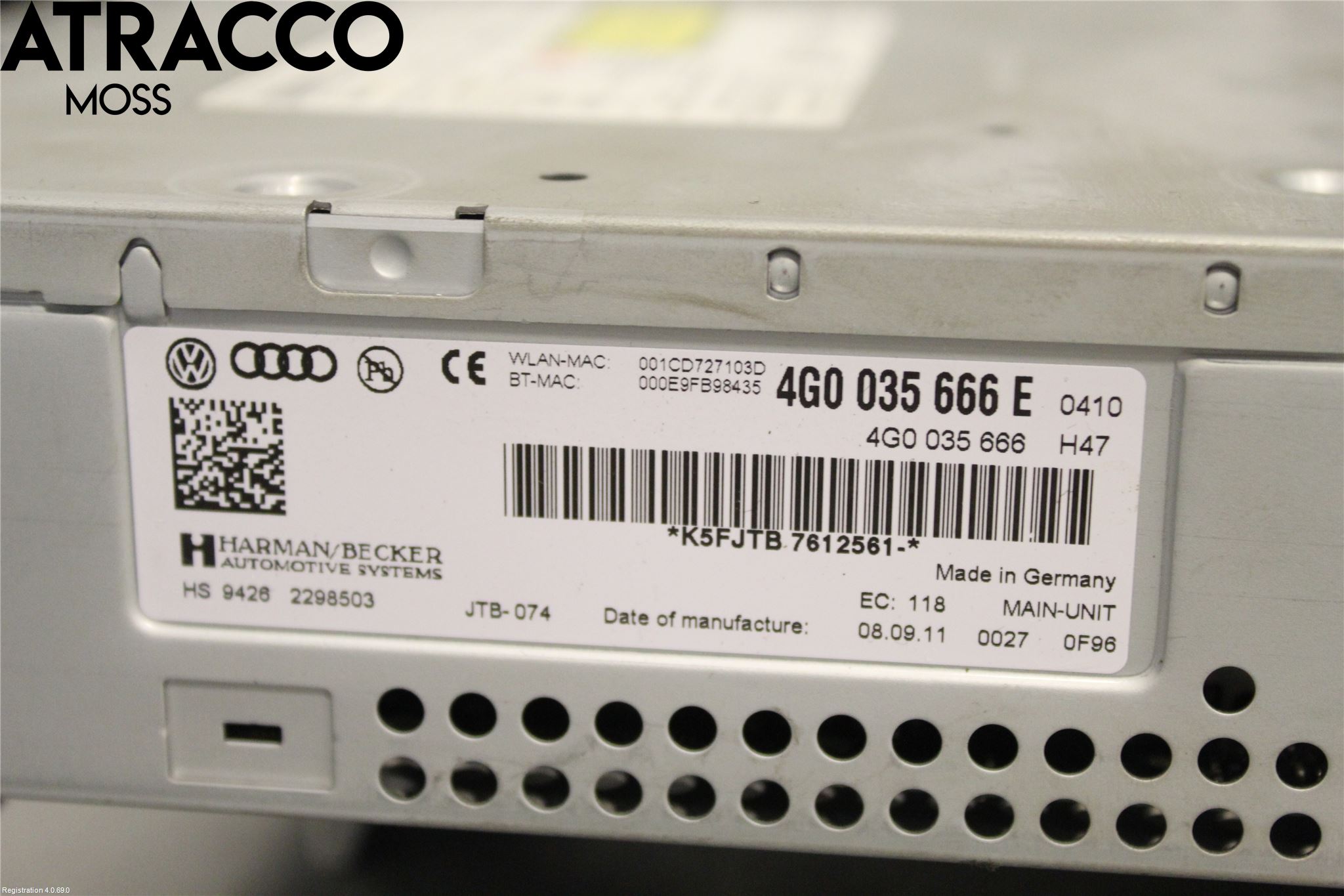 Audi A6/S6 4G 11-18 Stereo Radio Med Cd