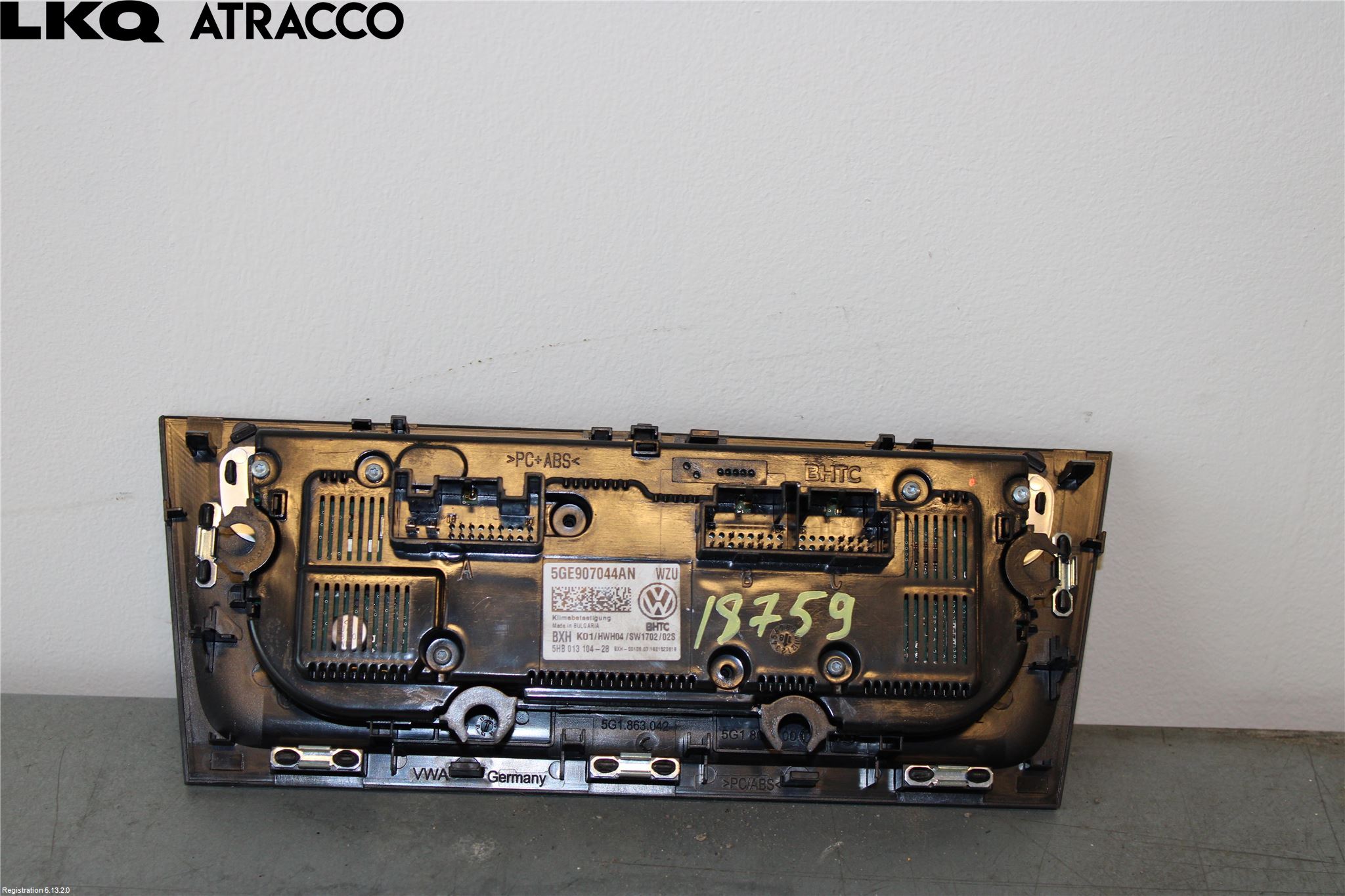 Volkswagen VW GOLF / E-GOLF VII 13-20 Varme Ac Betjening-Display