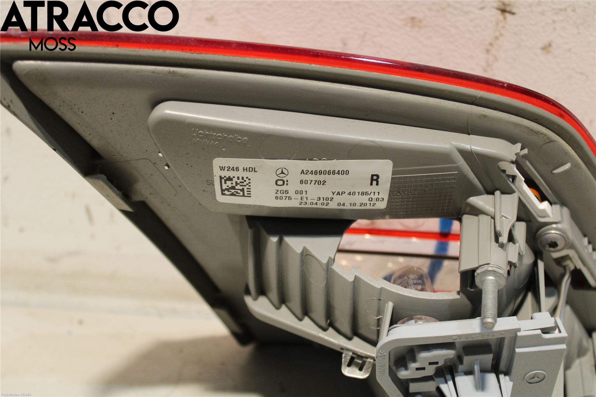 Mercedes-Benz MB B-KLASS (W246/W242) 12-19 Baklykt Høyre  På Luke(Indre)