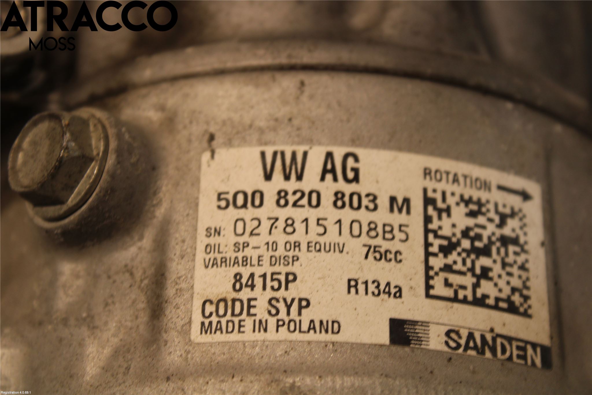 Volkswagen VW CADDY 16-20 Varme Ac Kompressor