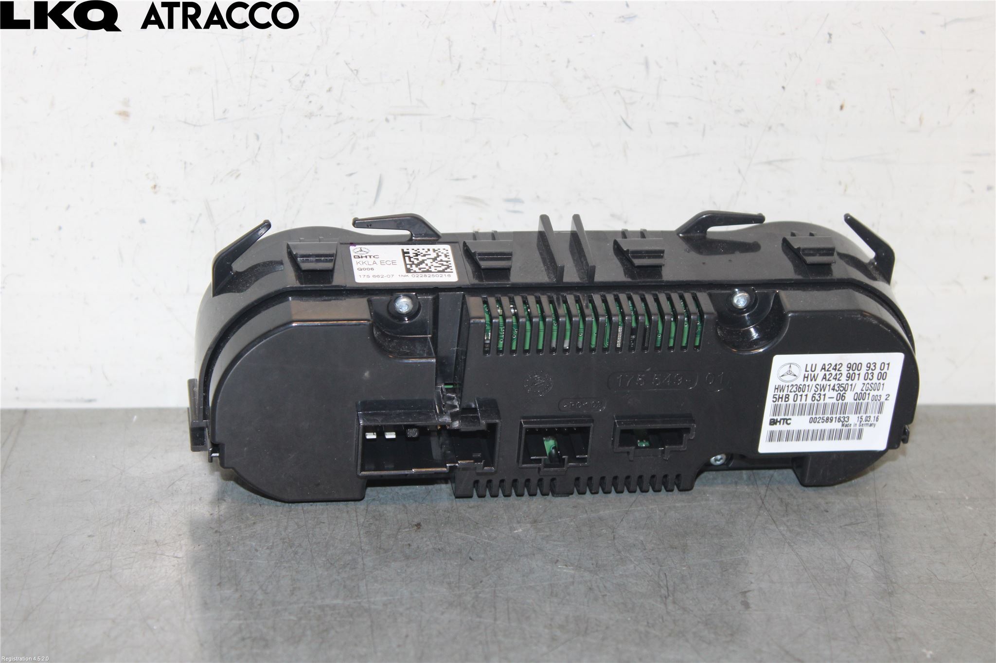 Mercedes-Benz MB B-KLASS (W246/W242) 12-19 Varme Ac Betjening-Display